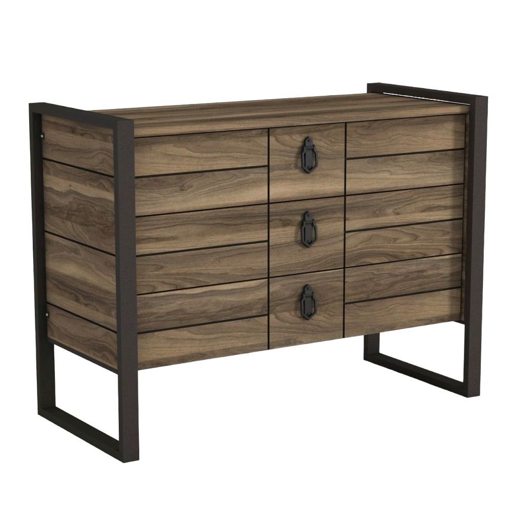 Clearance - Lorena Chest - Walnut and Black