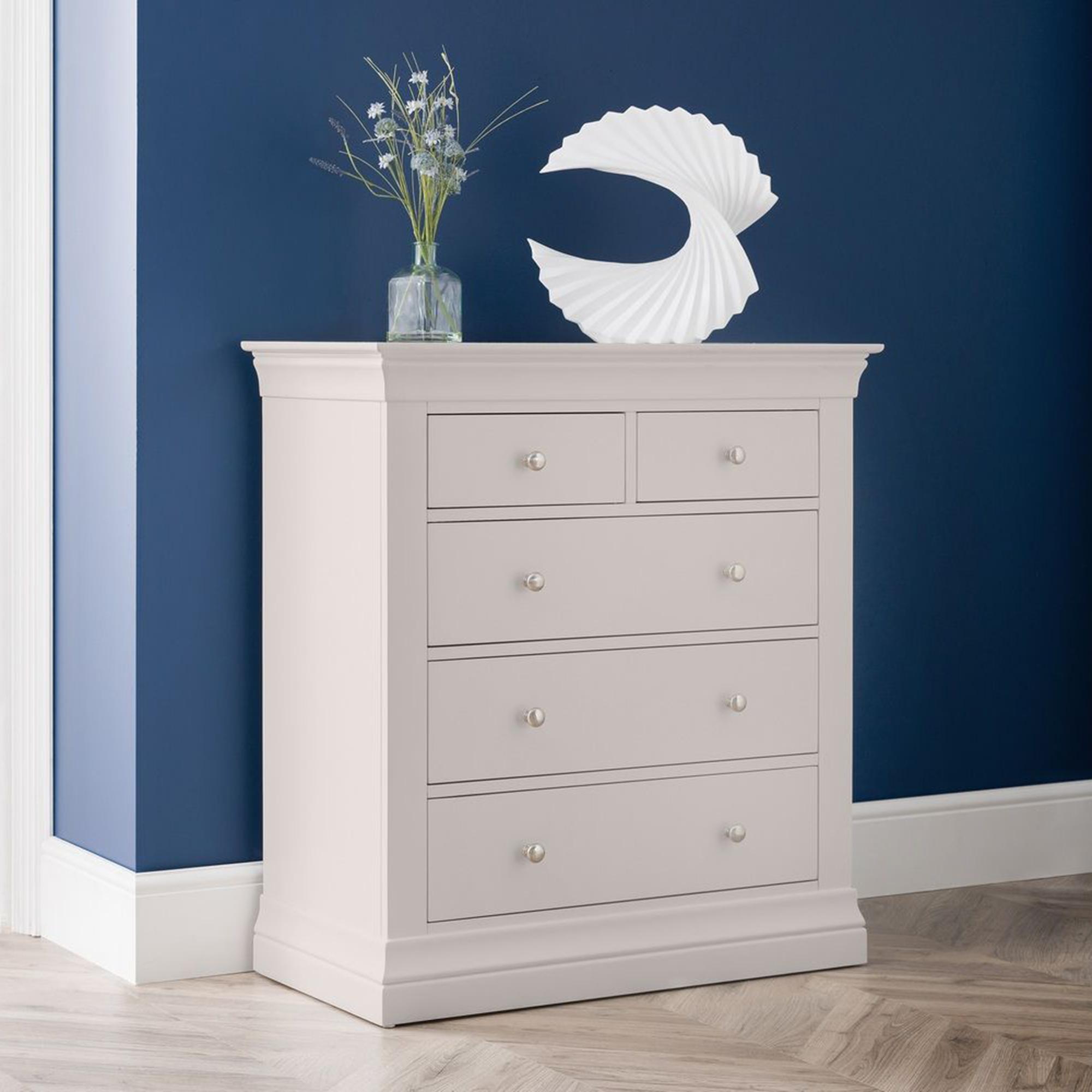 Clermont Chest of Drawers - 3+2 Drawer - Soft Grey