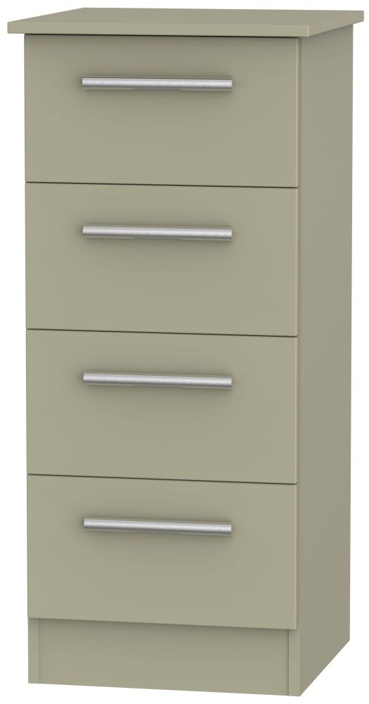 Contrast Narrow Chest - 4 Drawer - Mushroom