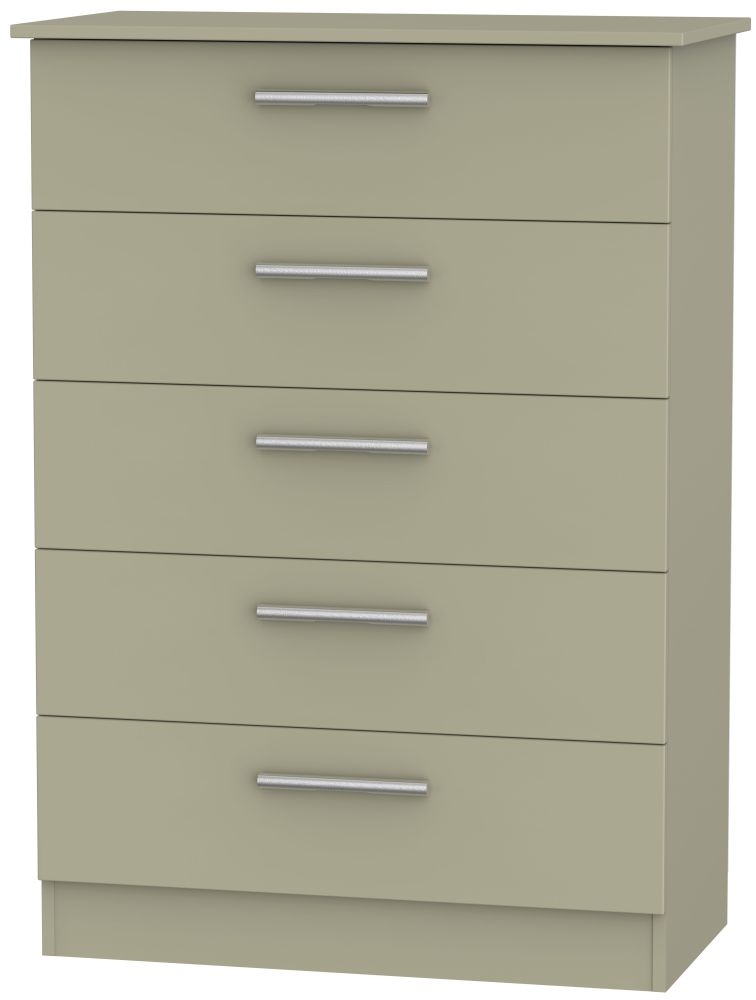 Contrast Chest - 5 Drawer - Mushroom