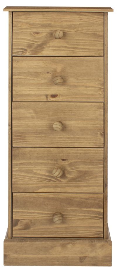 Cotswold Chest - 5 Drawer Narrow - Pine