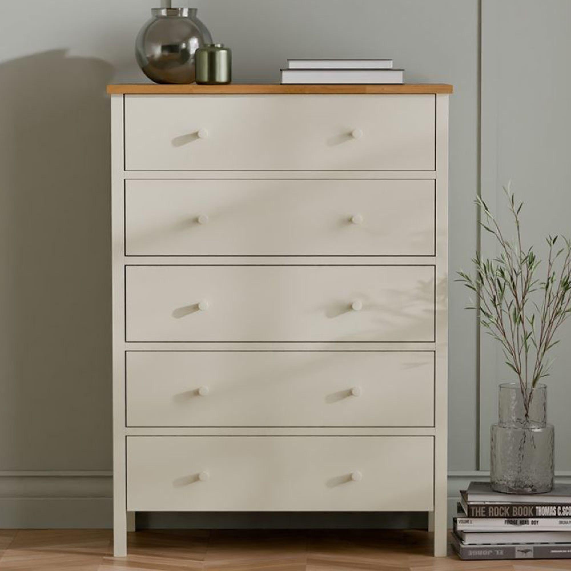 Coxmoor Chest of Drawers - 5 Drawer - Ivory