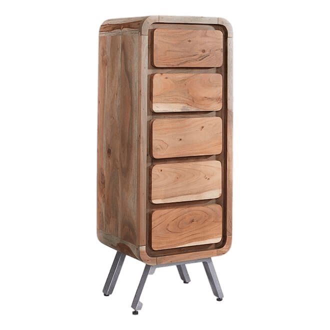 Dalhousie Chest of Drawers - 5 Drawer - Narrow - Industrial - Reclaimed Wood