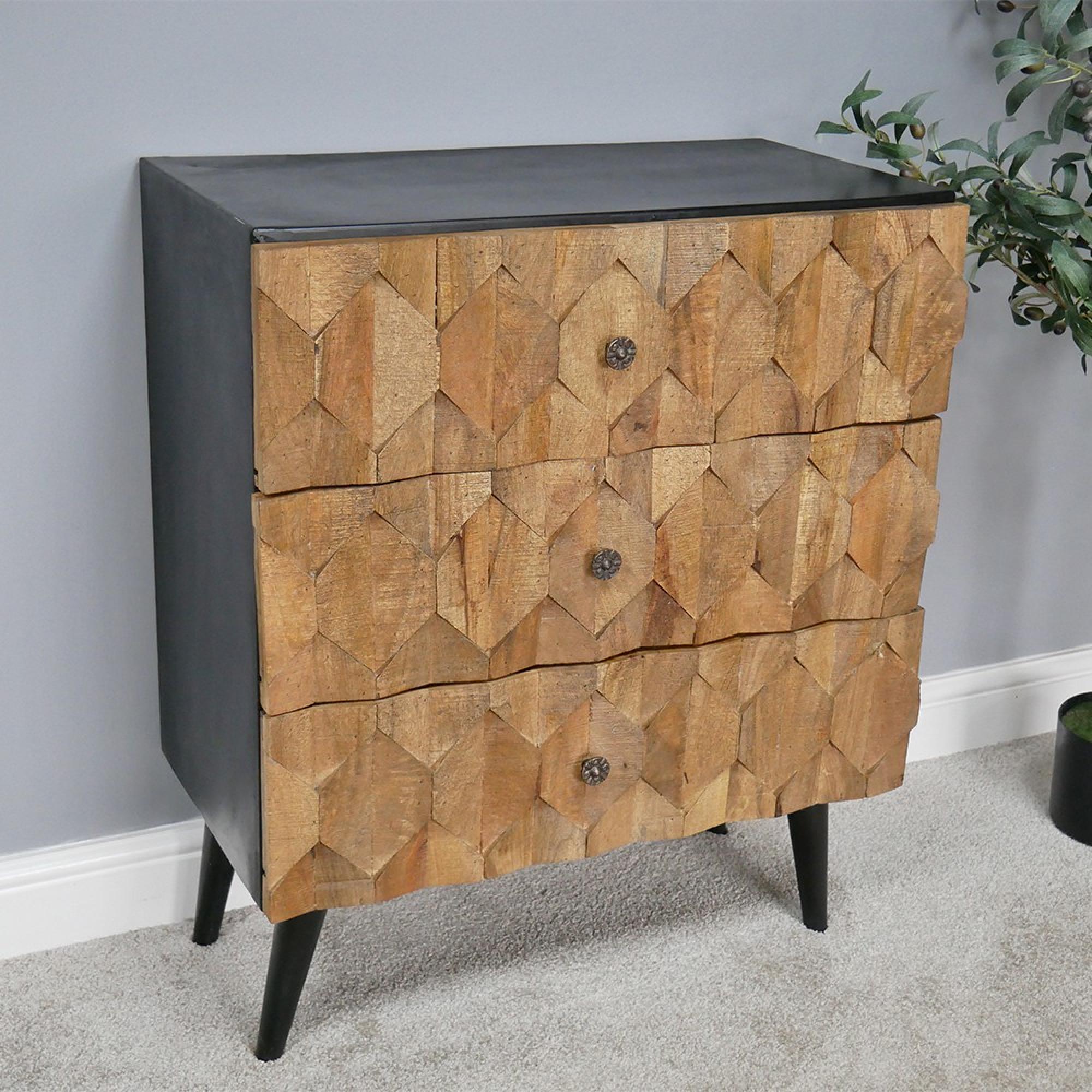 Chest - 3 Drawer - Wooden - Wood