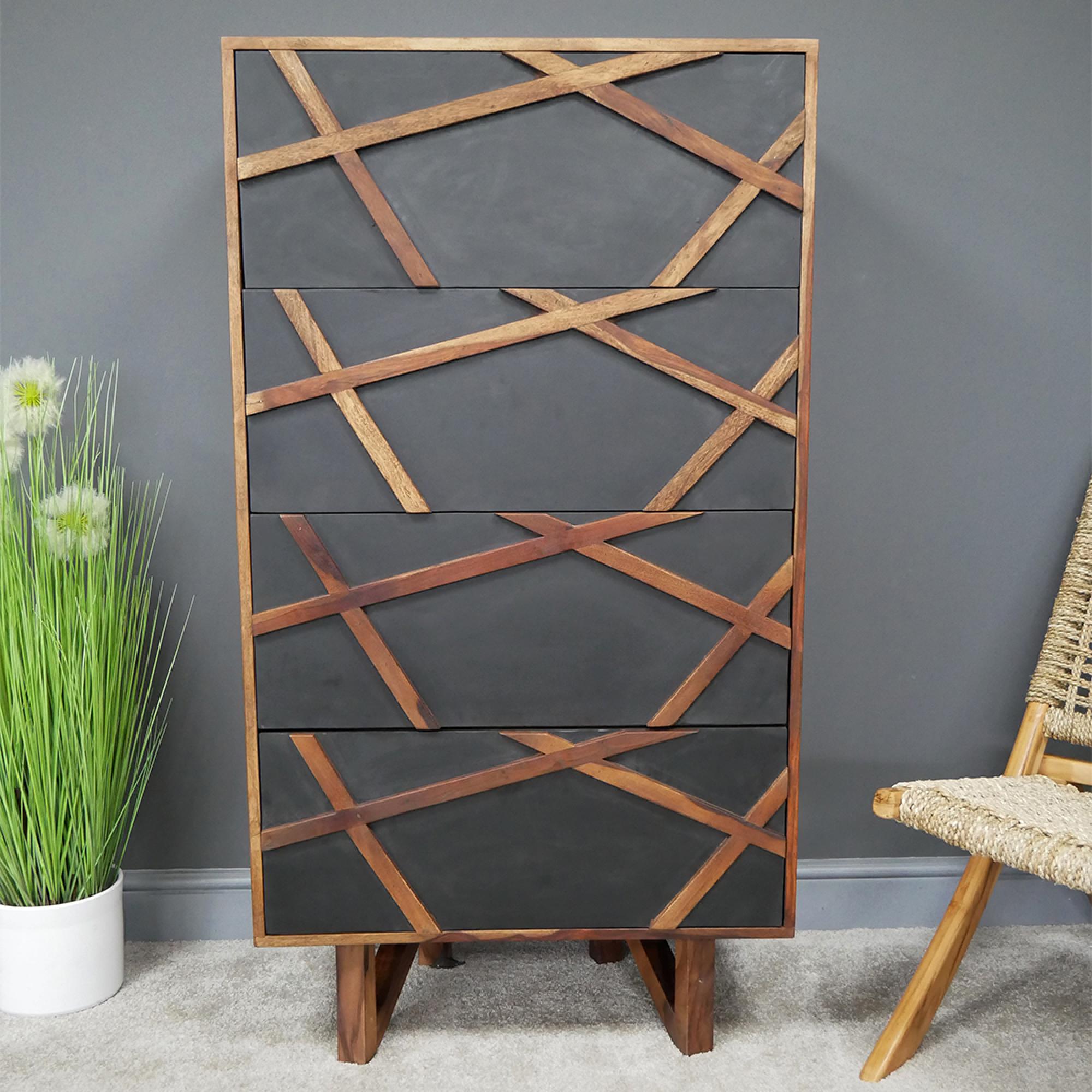 Tallboy Chest - 4 Drawer - Sheesham Wood