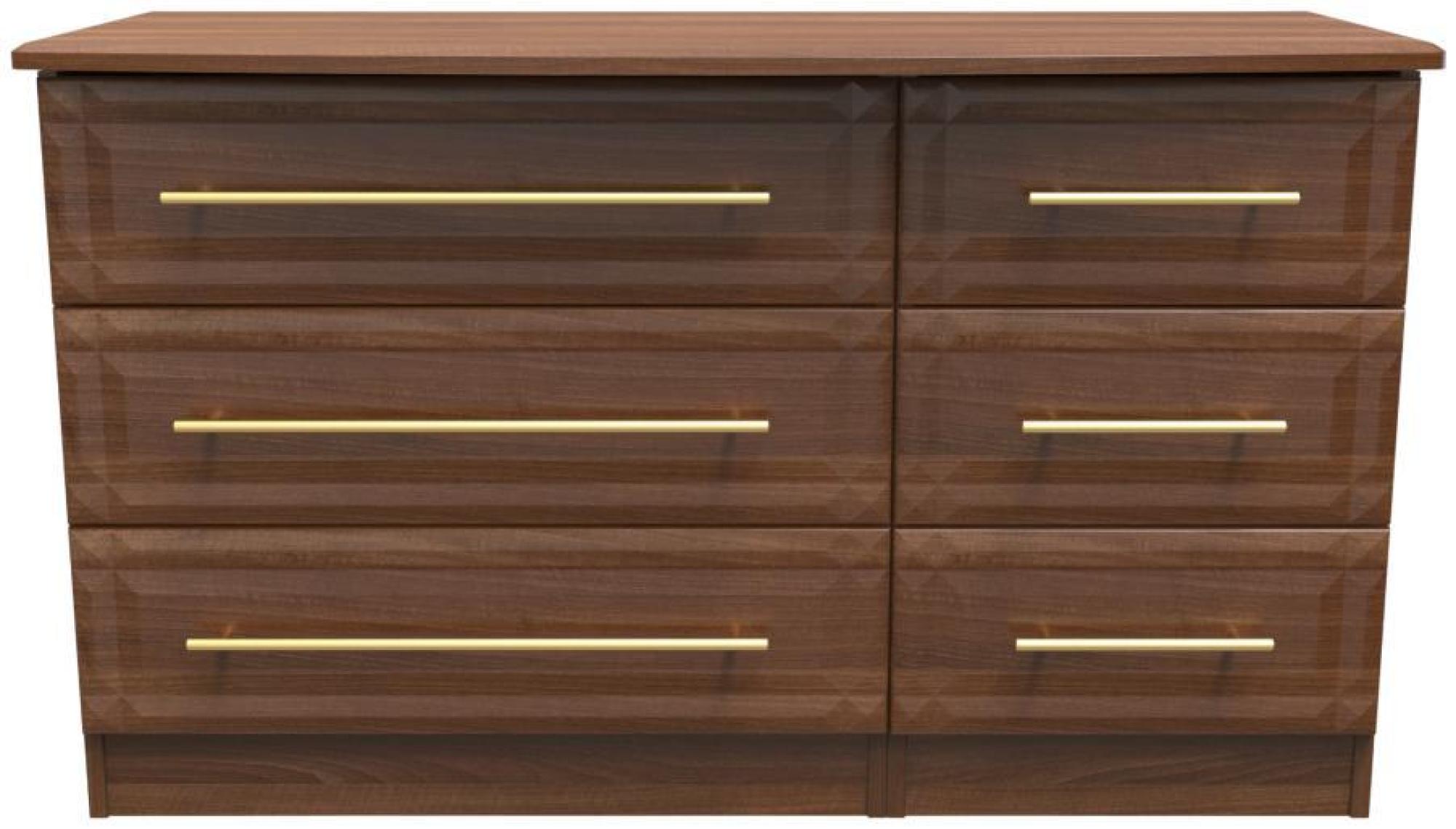 Faye Chest - 6 Drawer Midi - Walnut