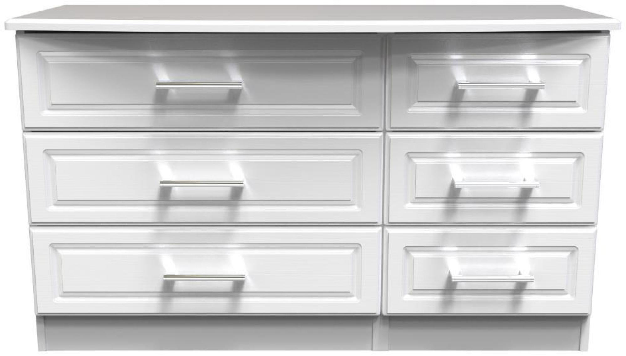 Gina Chest - 6 Drawer - Midi - White