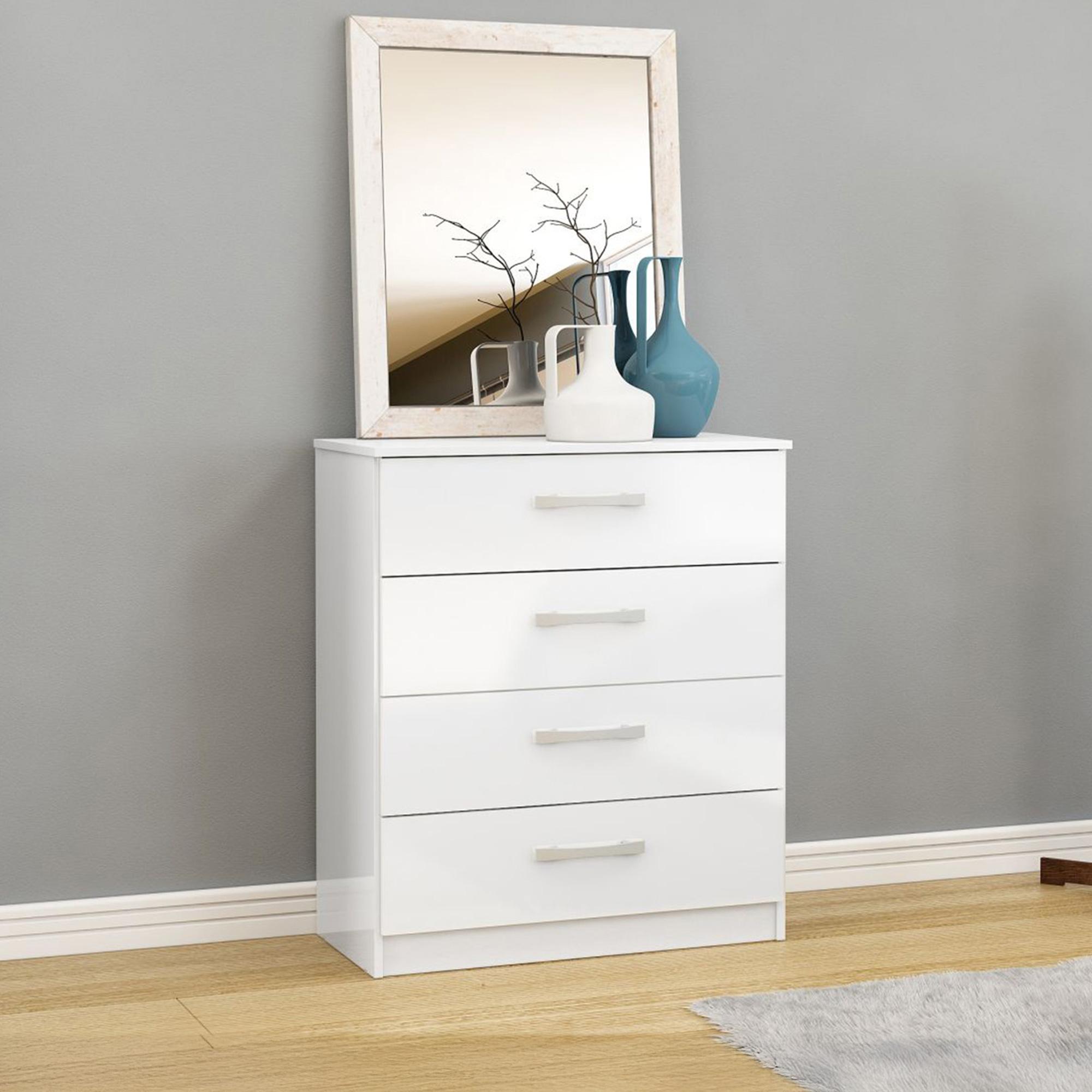 Lynx Chest - 4 Drawer - White Gloss