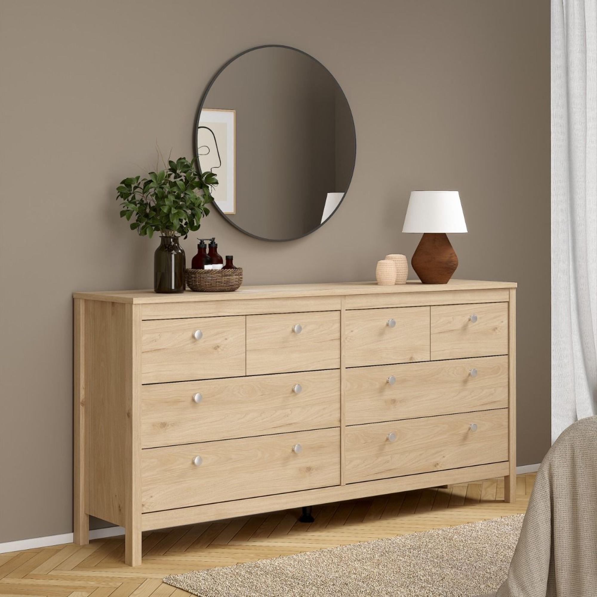 Madrid Dresser - 4+4 Drawer - Double - Jackson Hickory Oak