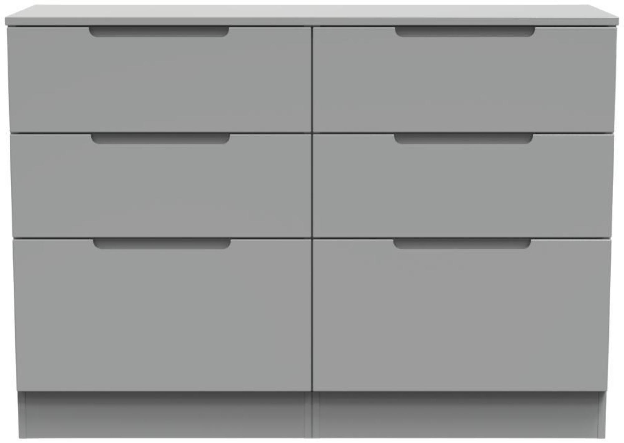 Milan Chest - Midi - 6 Drawer - Grey