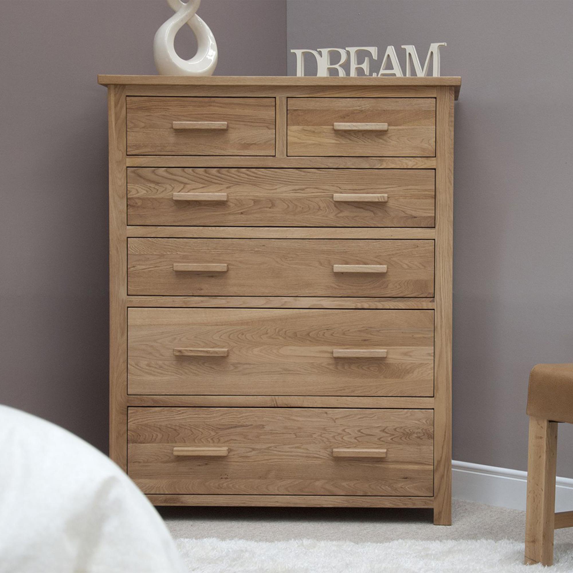 Opus Chest of Drawers - 4+2 Drawer - Jumbo - Oak