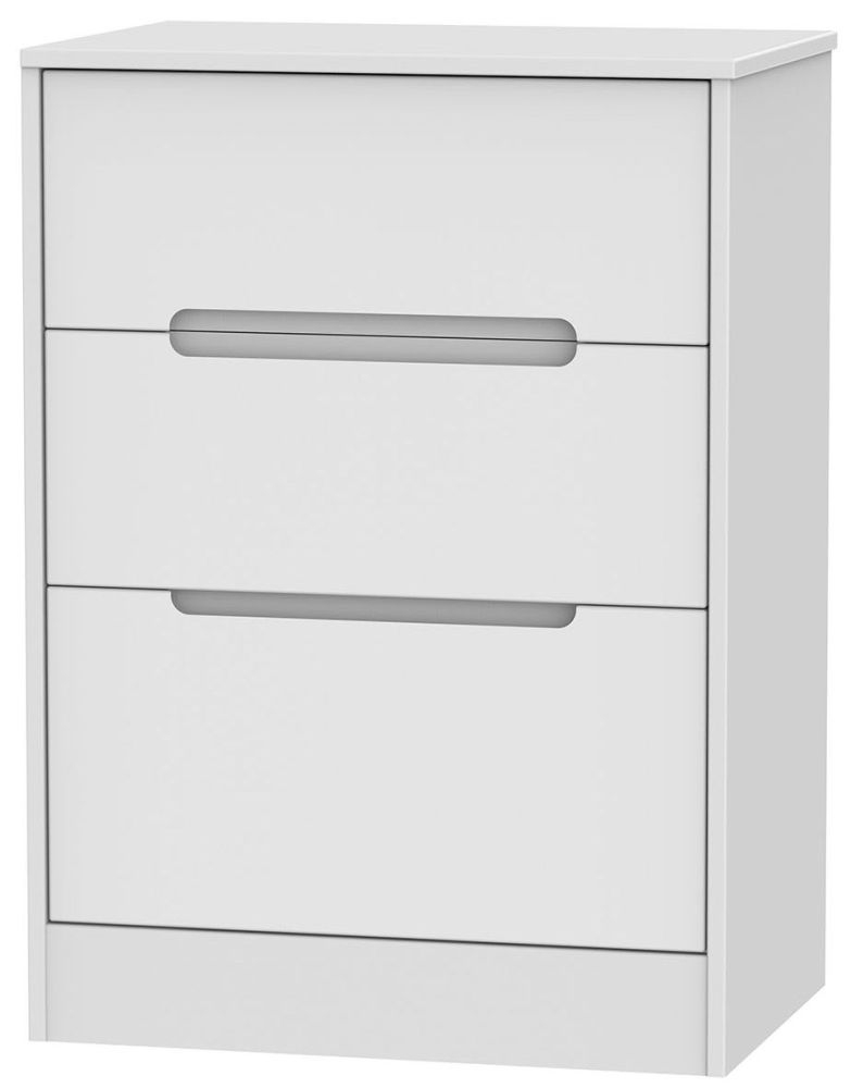 Monaco Chest - Deep Midi - 3 Drawer - White