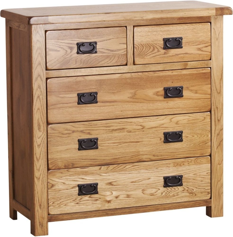Originals Chest - 2+3 Drawer - Wide - Rustic Oak