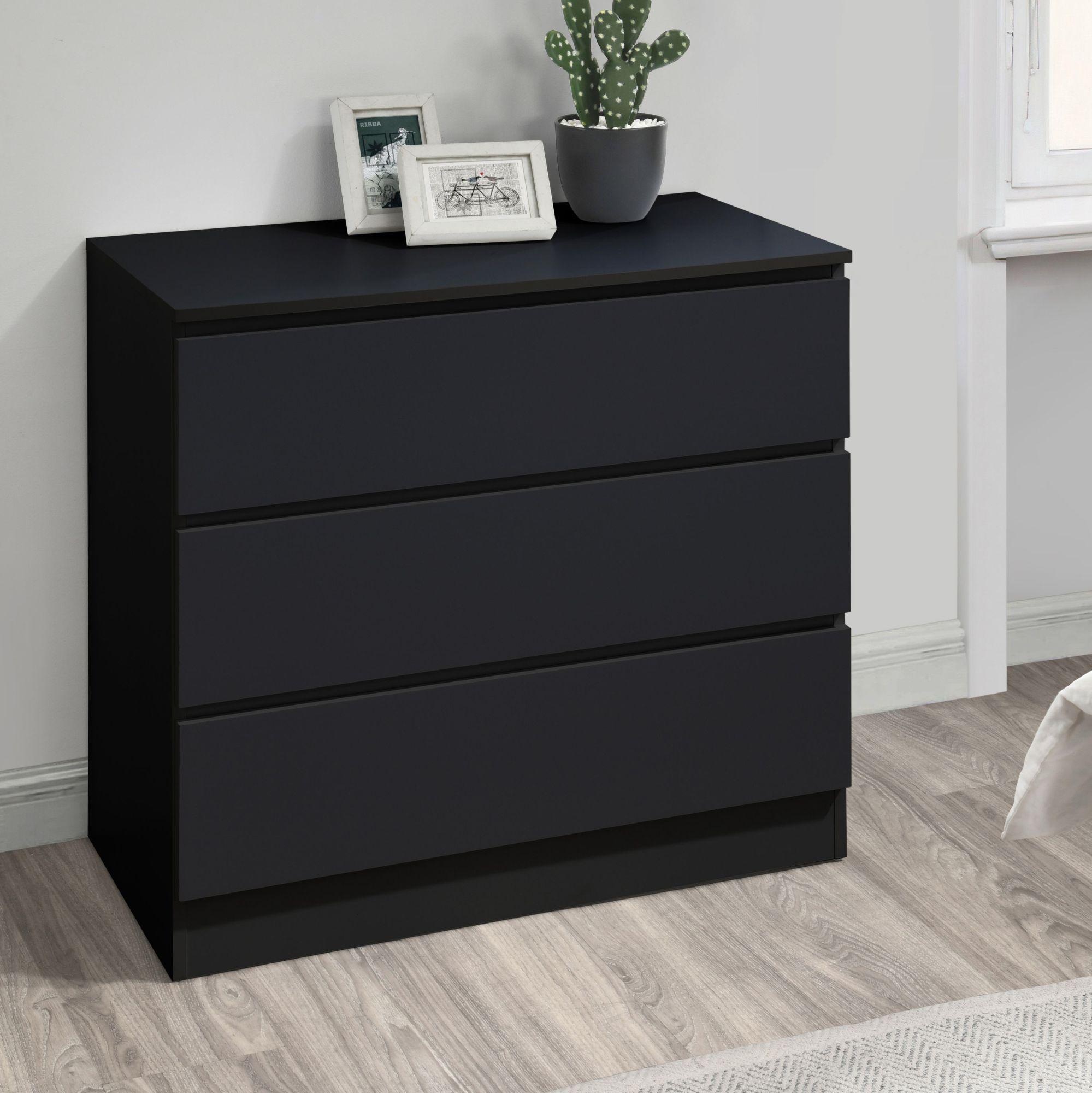 Oslo Small Chest - 3 Drawer - Black