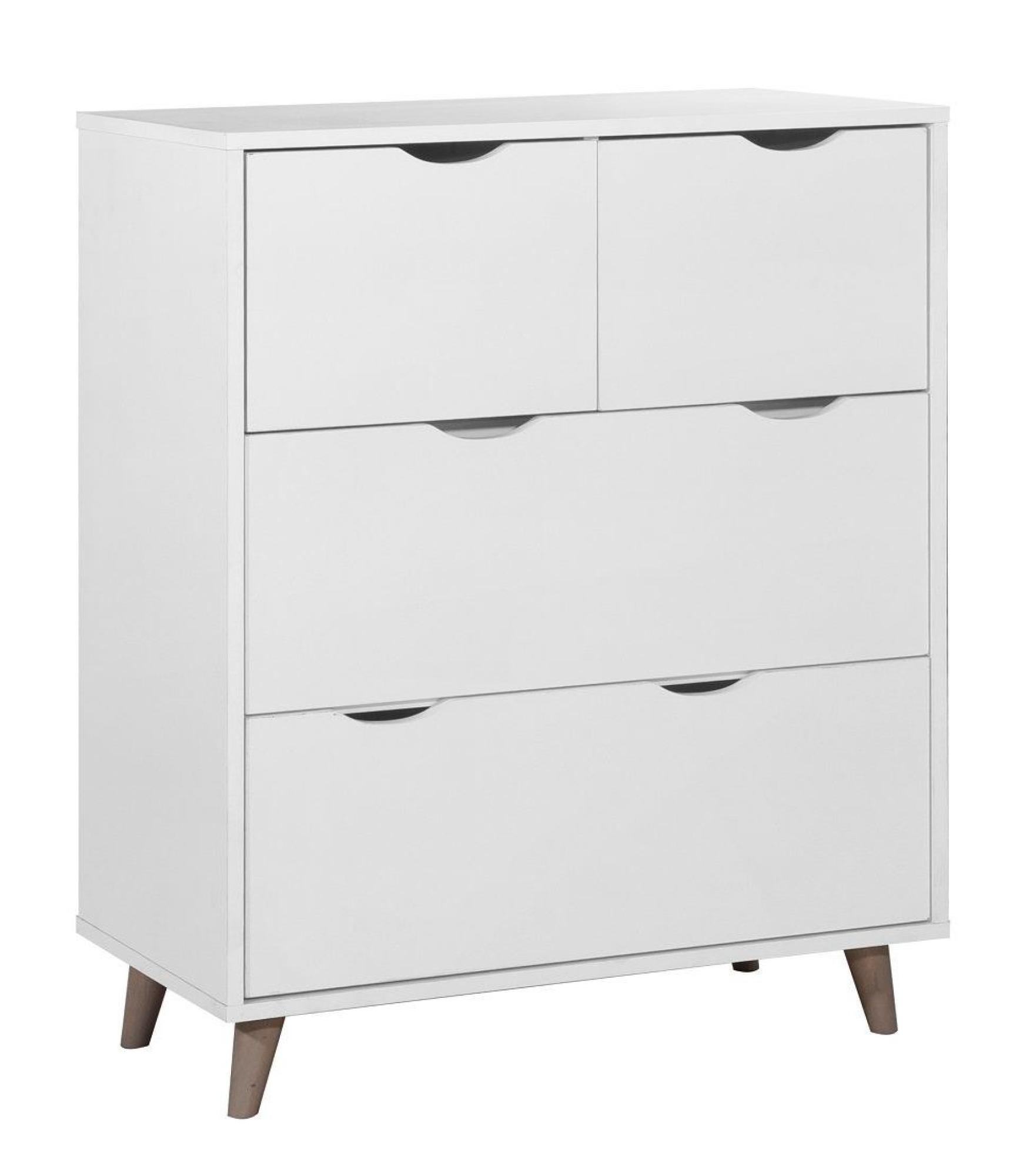 Perce Chest of Drawers - 4 Drawer - White