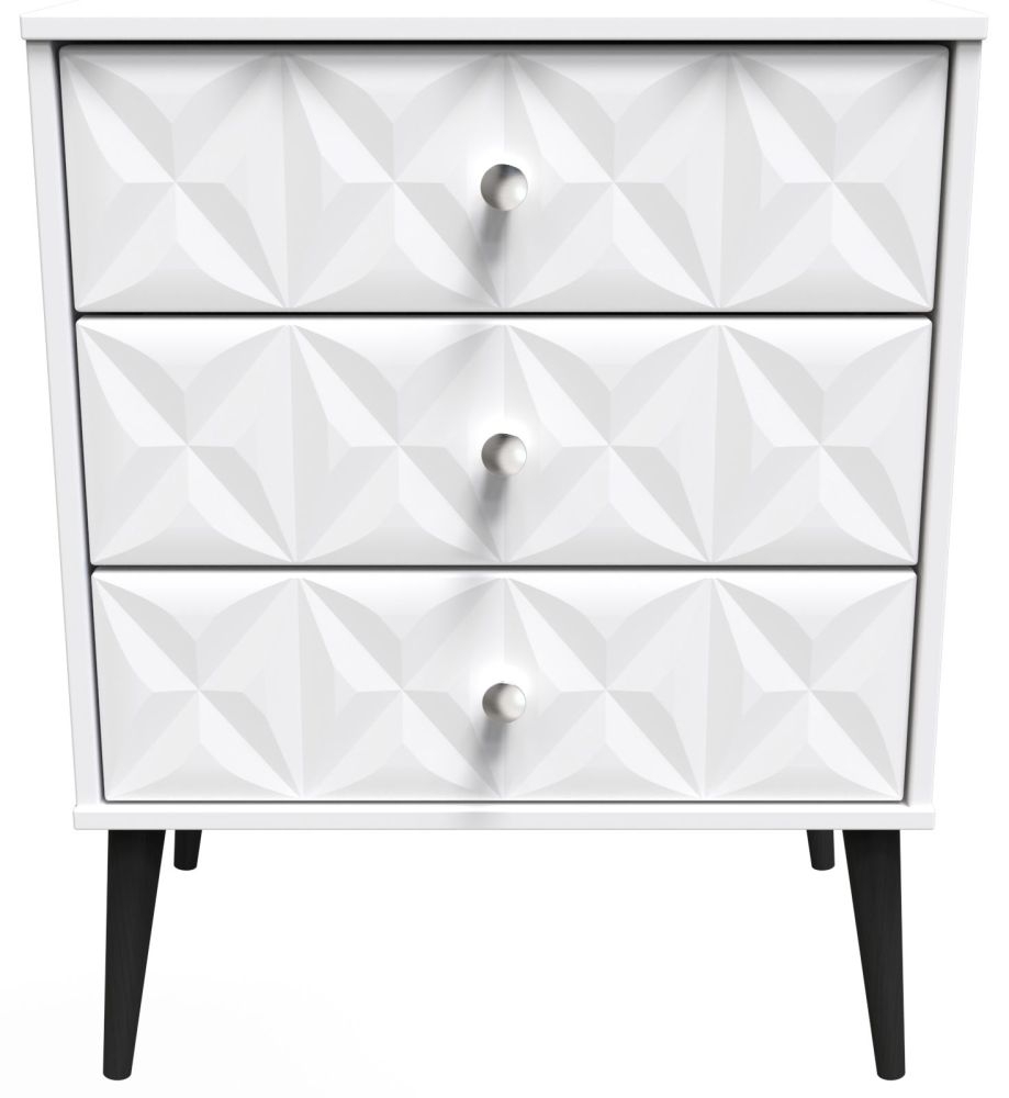 Pixel Chest - Midi - 3 Drawer - White