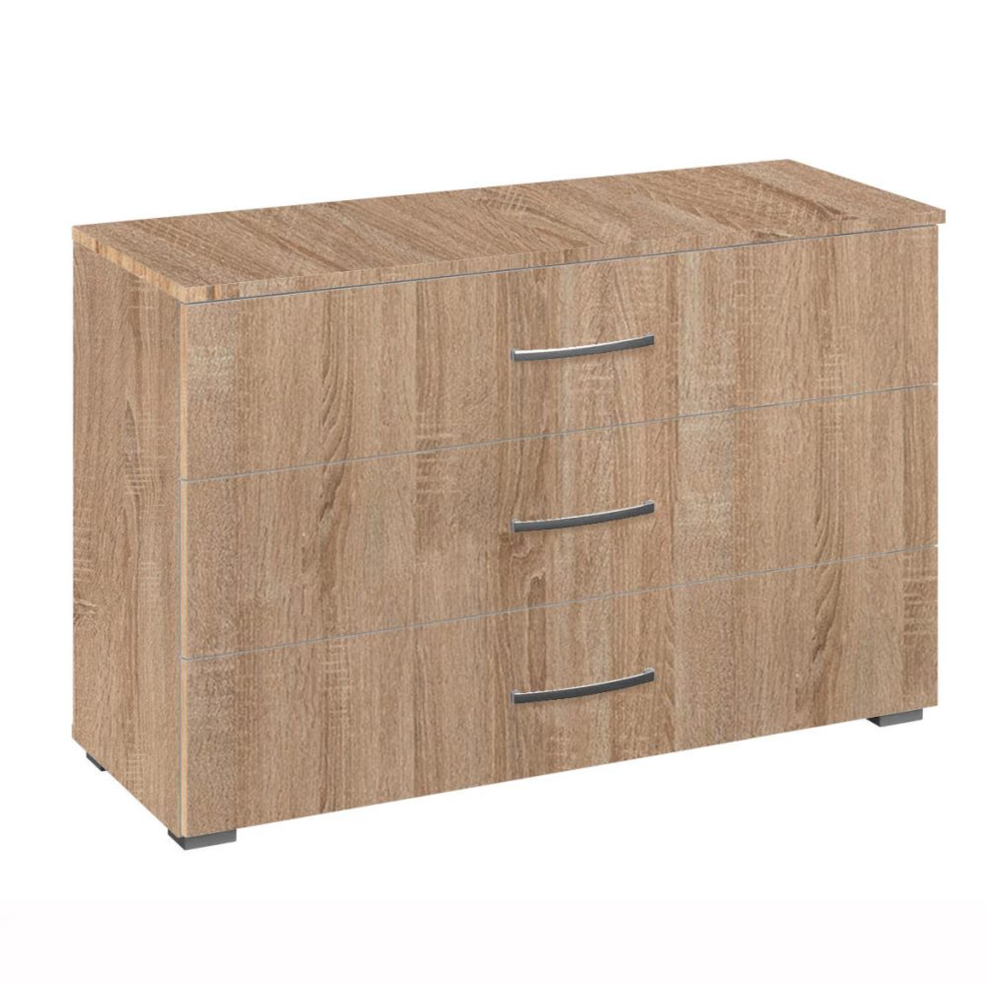 Aditio Wide Chest - 3 Drawer - Sonoma Oak