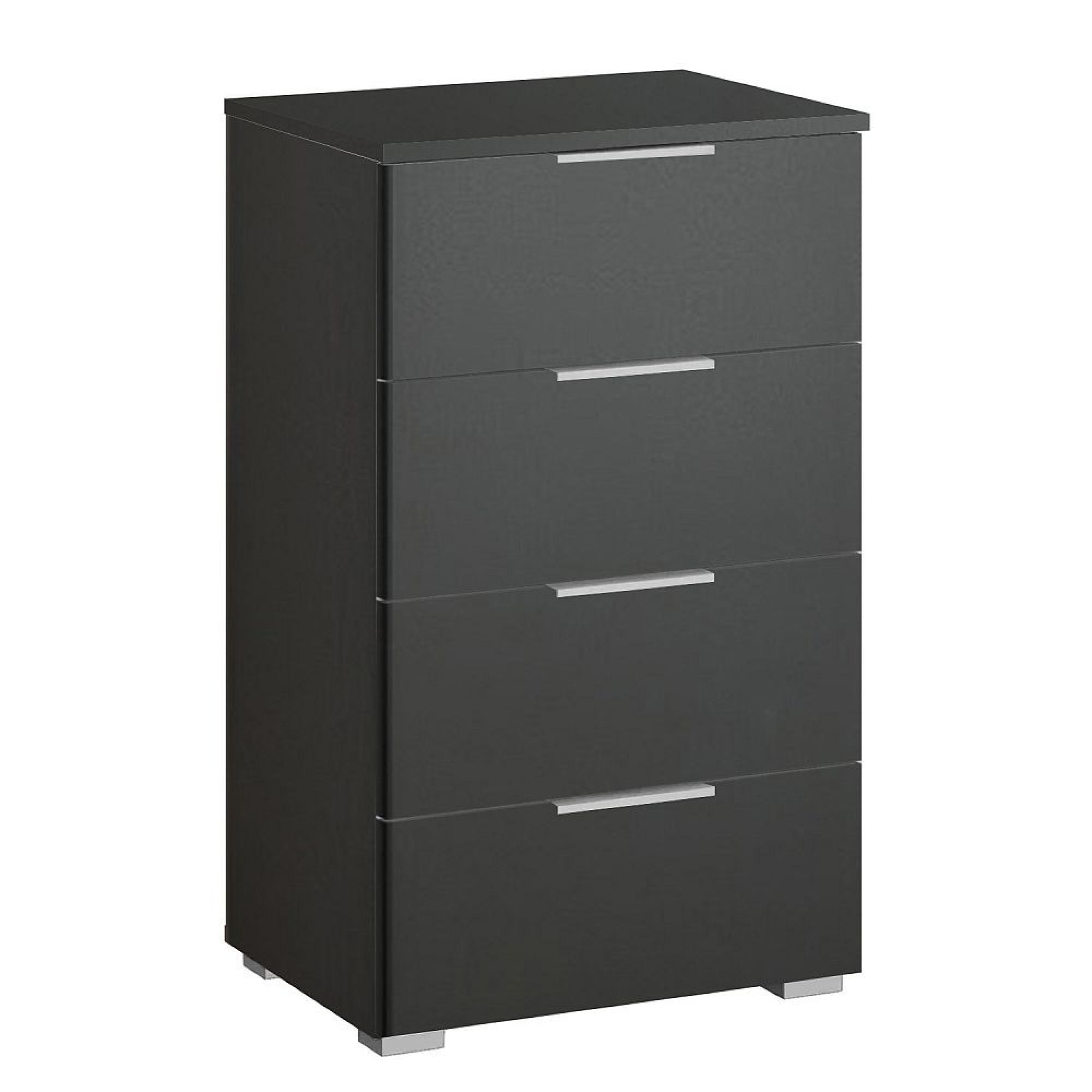 Alabama Narrow Chest - 4 Drawer - Metallic Dark Grey