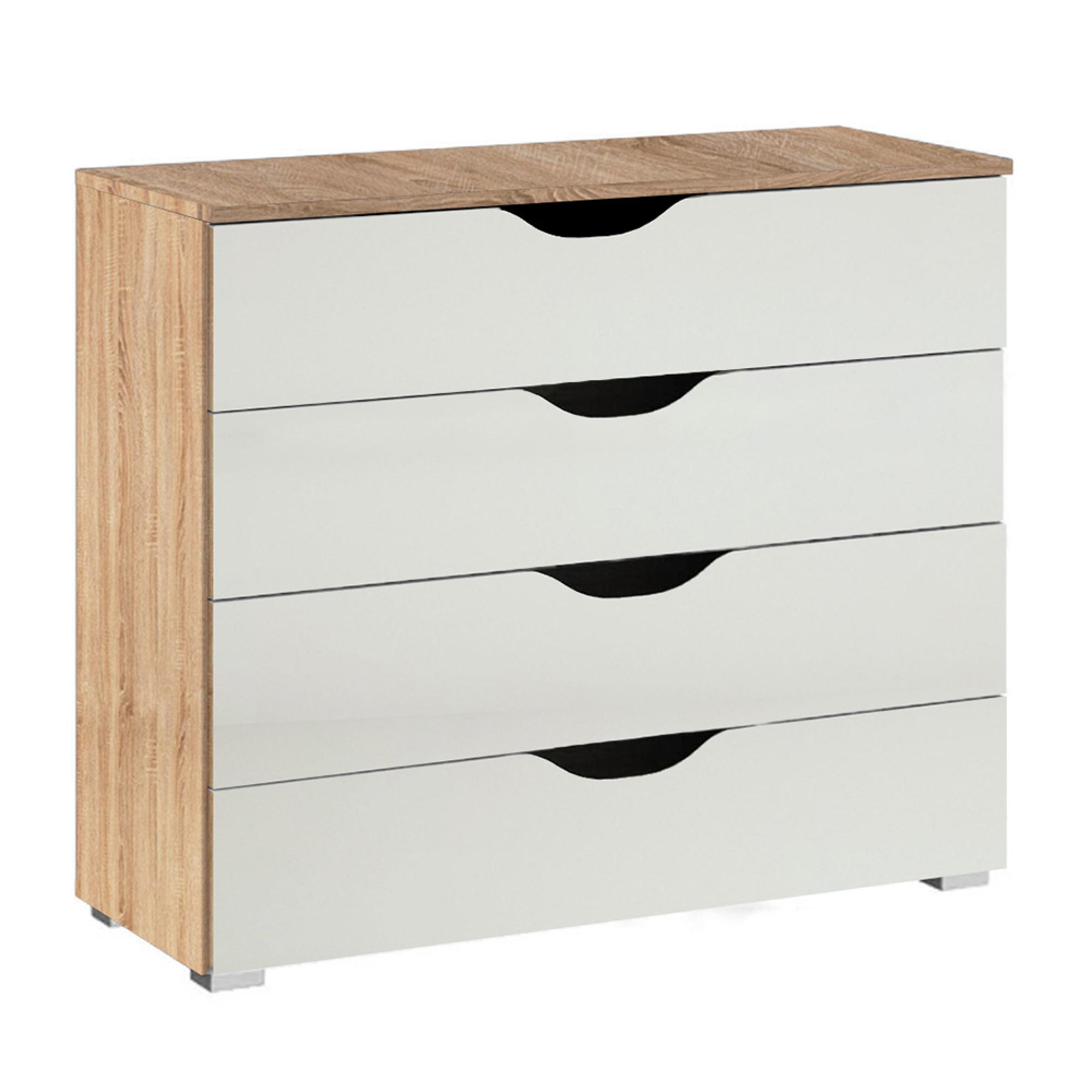 Arnstein Chest - 4 Drawer - Sonoma Oak & Alpine White