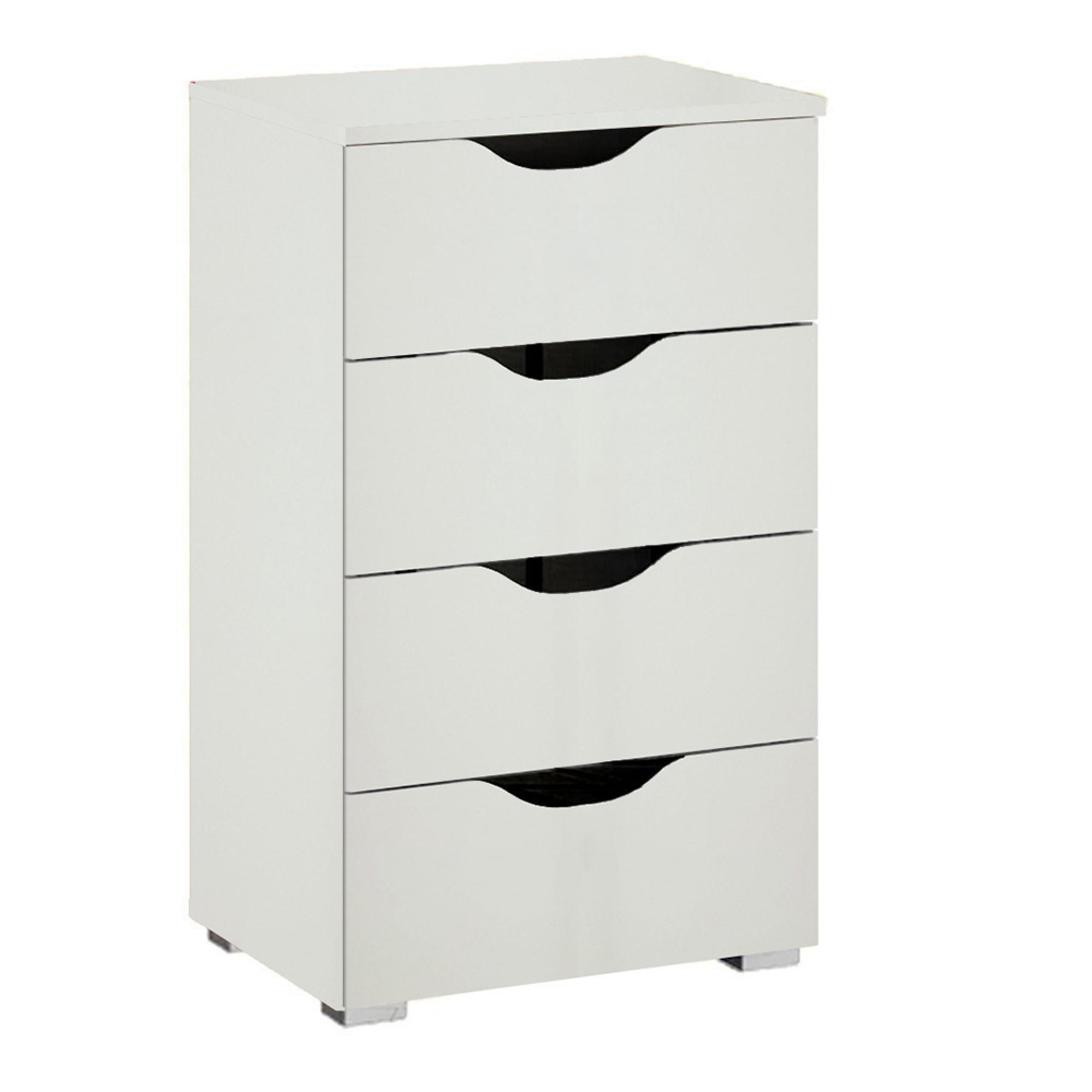 Arnstein Narrow Chest - Alpine White - 4 Drawer