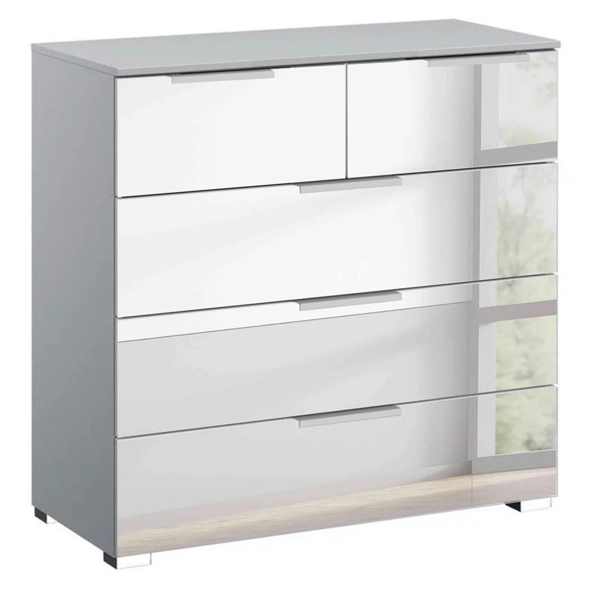 Miramar Mirrored Chest - 3+2 Drawer - Silk Grey