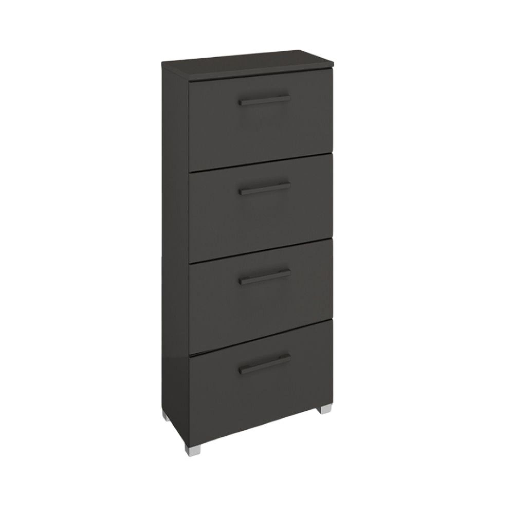 Skat Pure Chest - 4 Drawer - Narrow - Graphite
