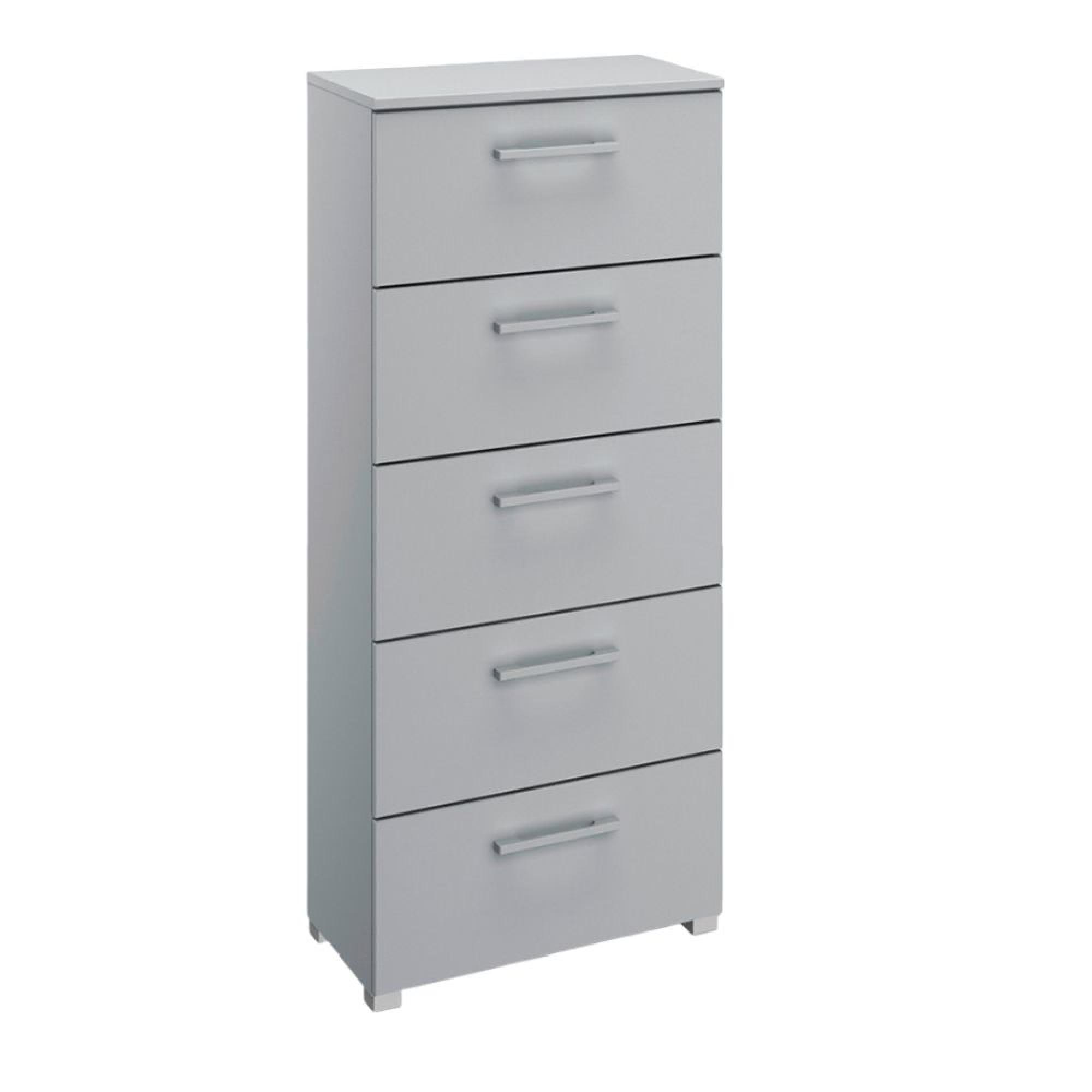 Skat Pure Chest - 5 Drawer - Tall - Silk Grey