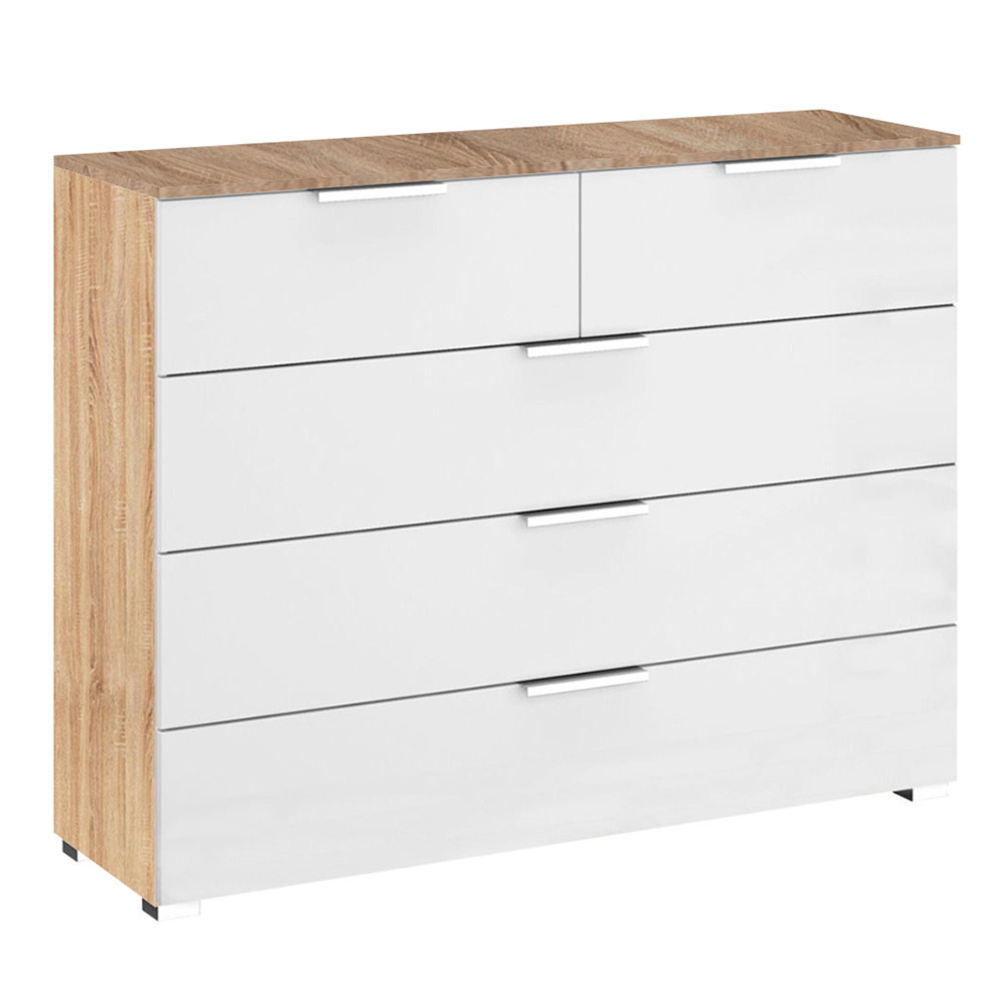 Texas Chest - 3+2 Drawer - Sonoma Oak & Alpine White