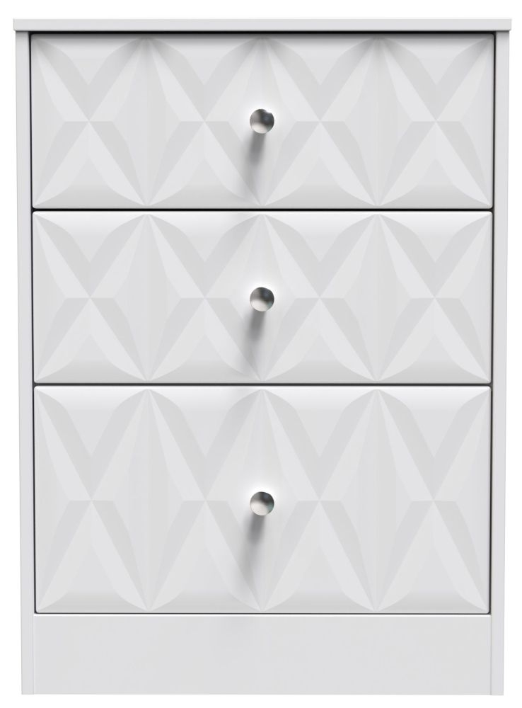 San Jose Chest - Deep Midi - 3 Drawer - White