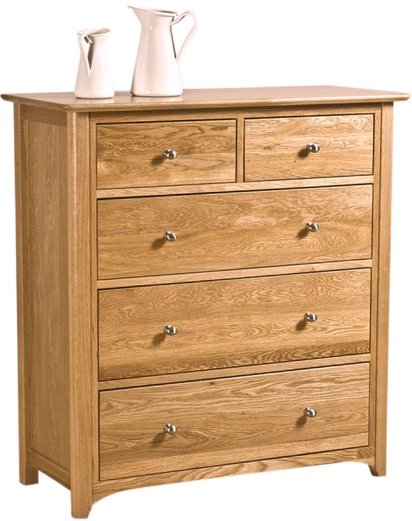 Shaker Chest - 2+3 Drawer - Tall - Oak