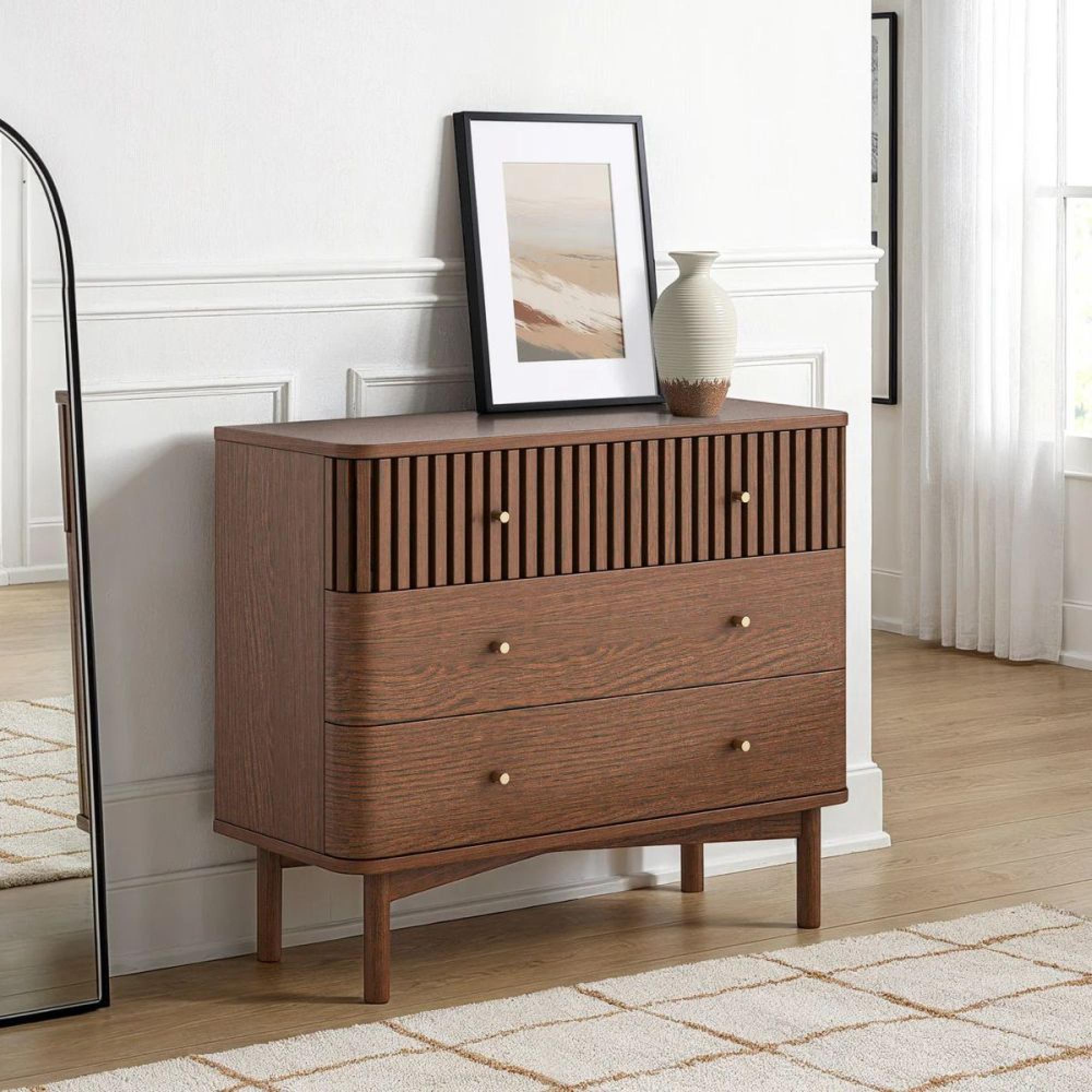 Soho Chest - 3 Drawer - Slatted - Dark Oak