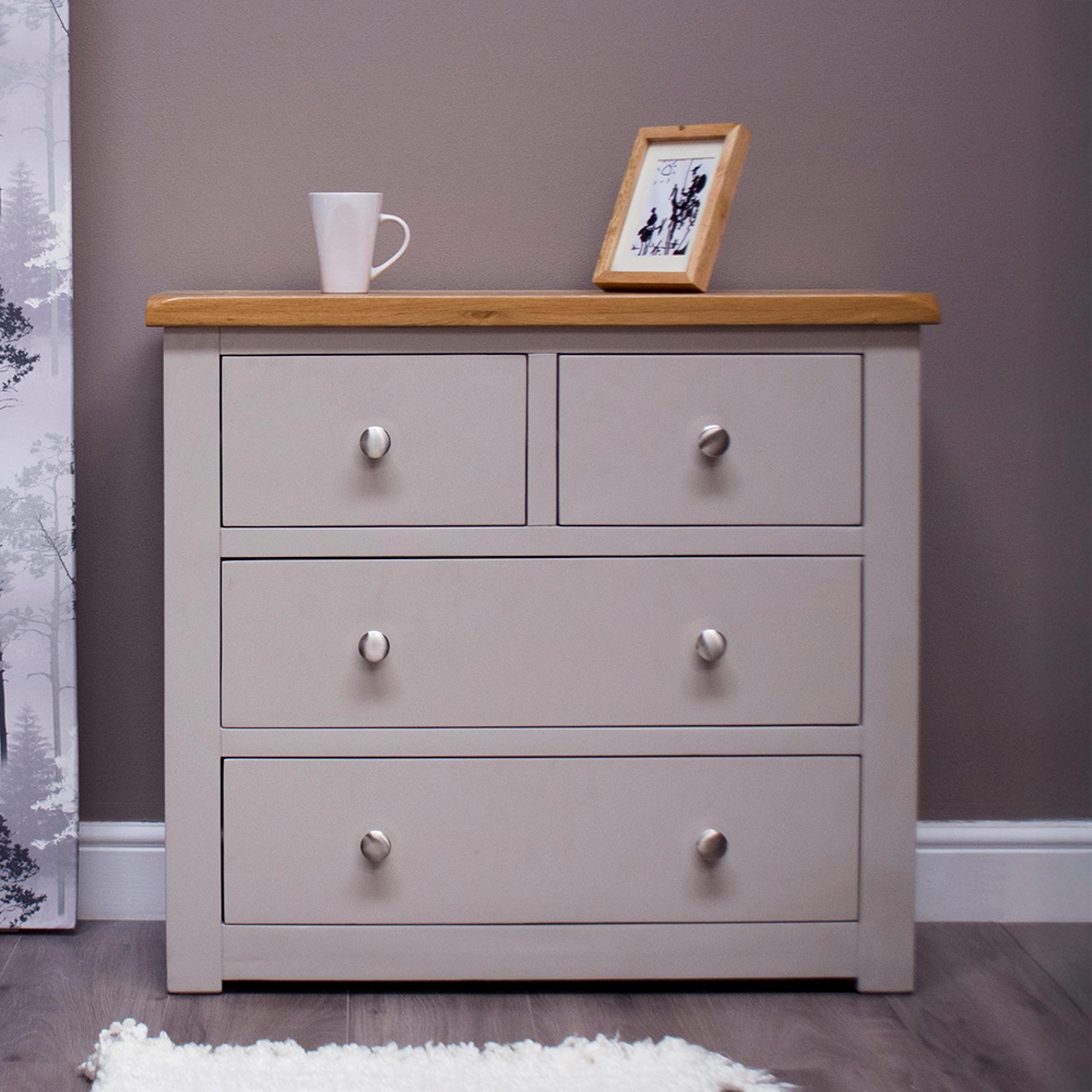 Diamond Painted Chest of Drawers - 2+2 Drawer