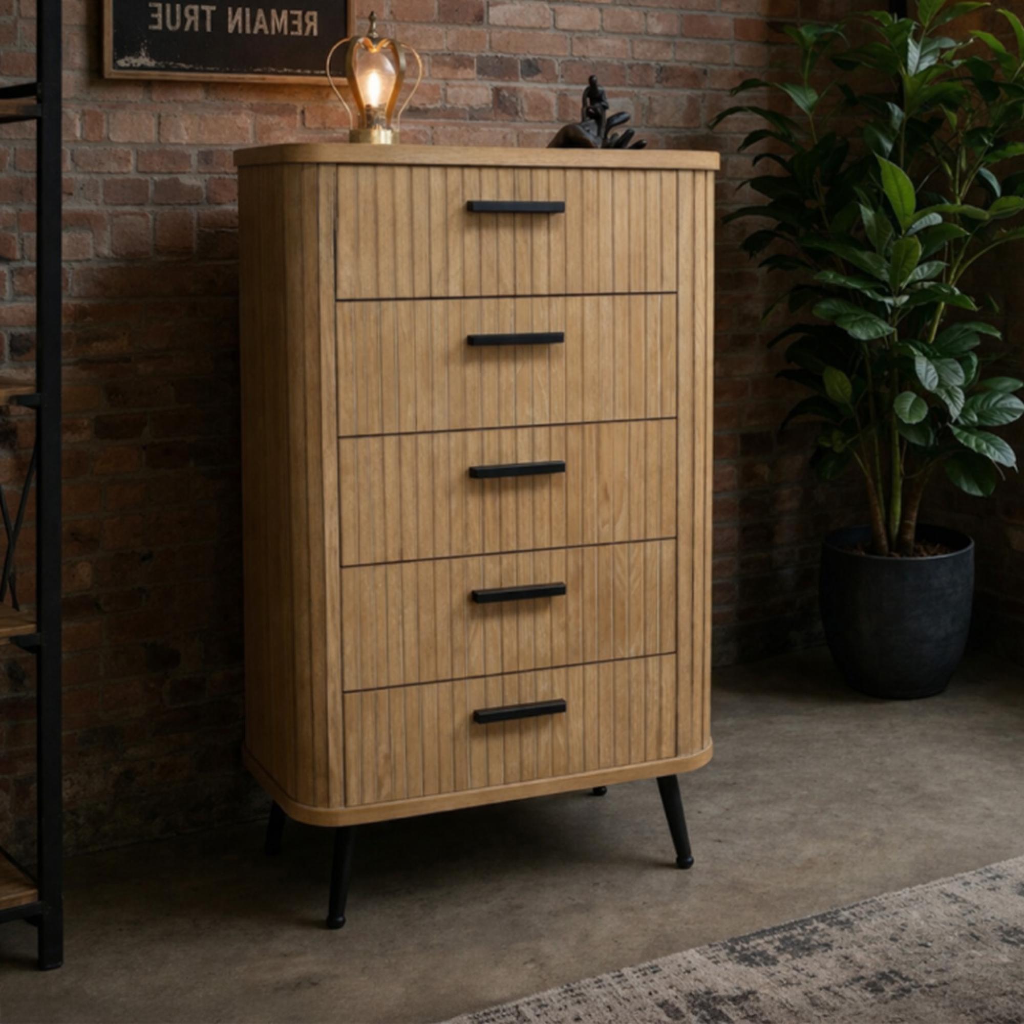 Tallboy Chest - Wooden - 5 Drawer