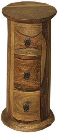 Thacket Chest of Drawers - 3 Drawer - Narrow - Drum - Sheesham Wood