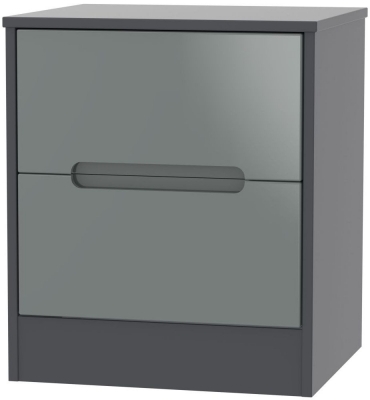 Grey High Gloss Front and Graphite Base Unit