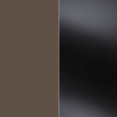 Havana Carcase and Black Glass Front with Havana Handles Ledges and Trims 326