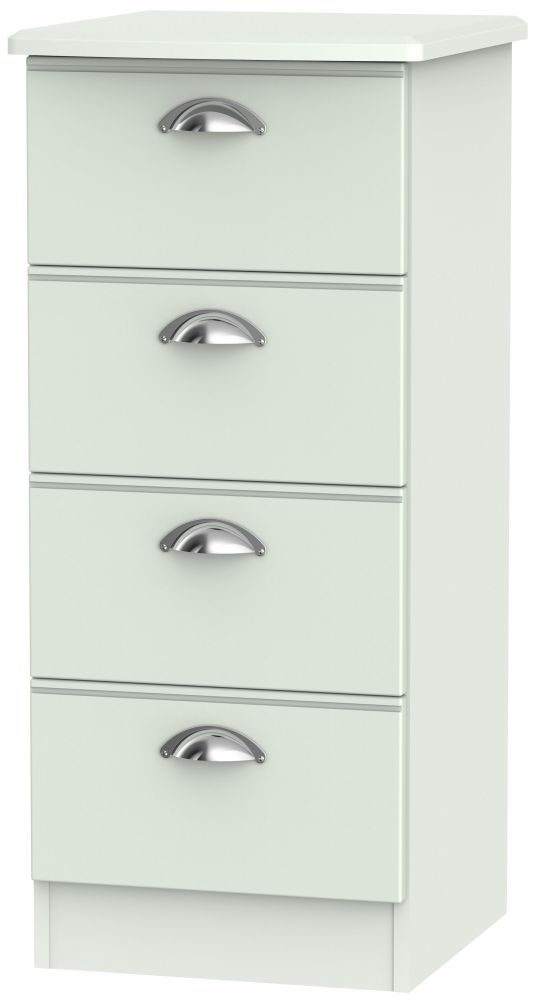 Victoria Narrow Chest - 4 Drawer - Grey