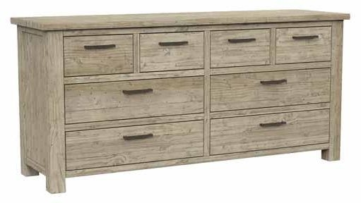 Reclaimed Pine Chest of Drawers - 8 Drawer - Wide