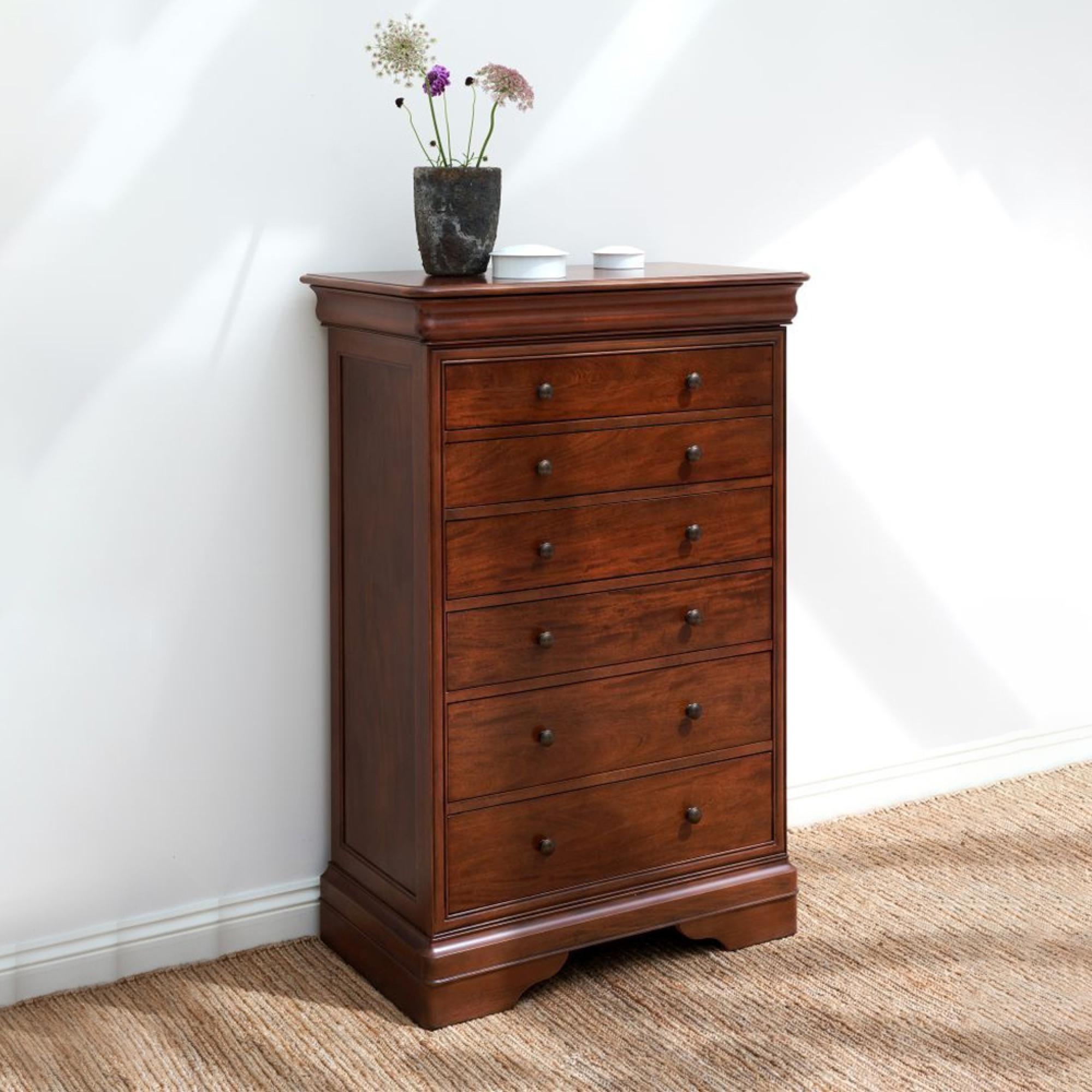 Antoinette Tall Chest - 6 Drawer - Cherrywood