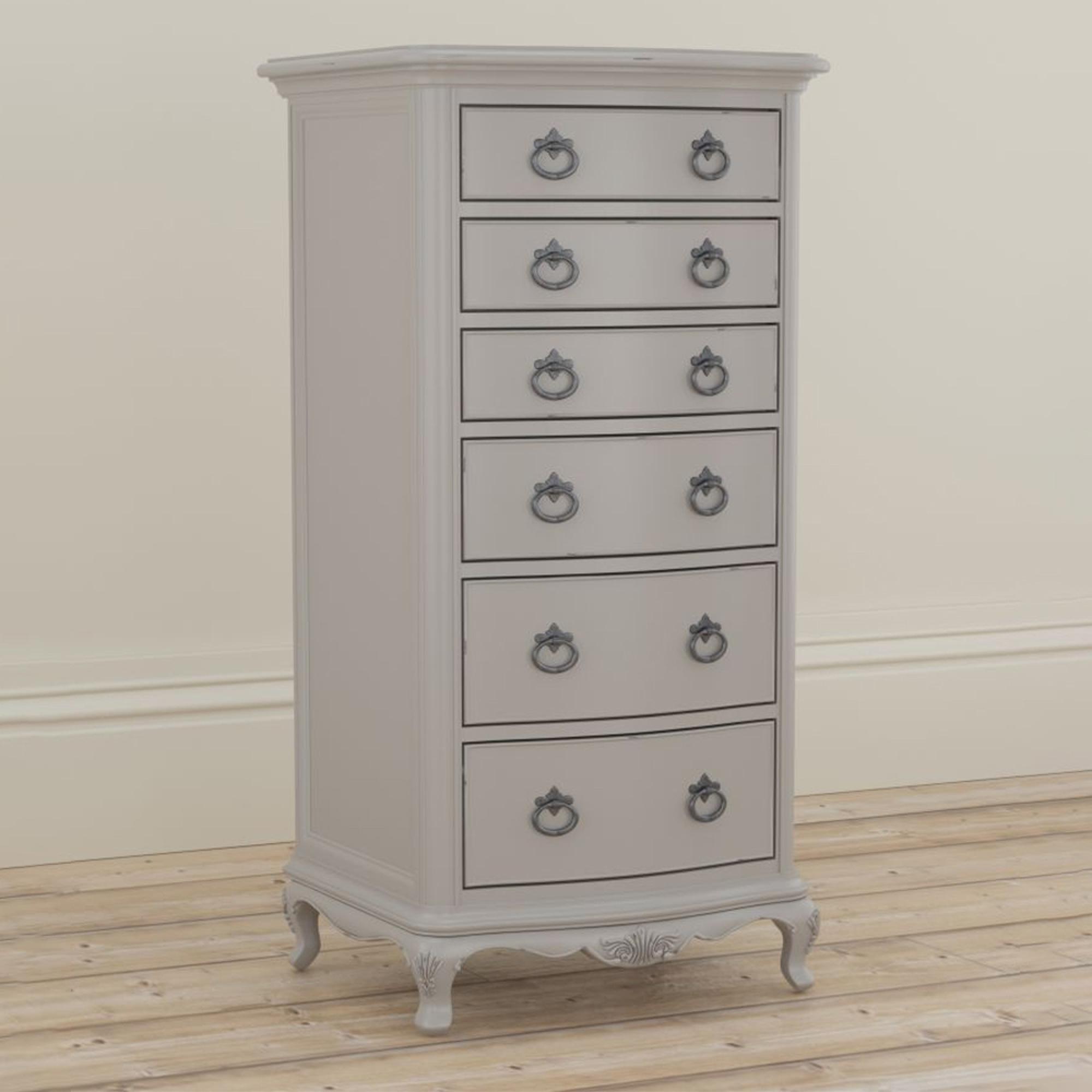 Etienne Tall Chest - 6 Drawer - Grey