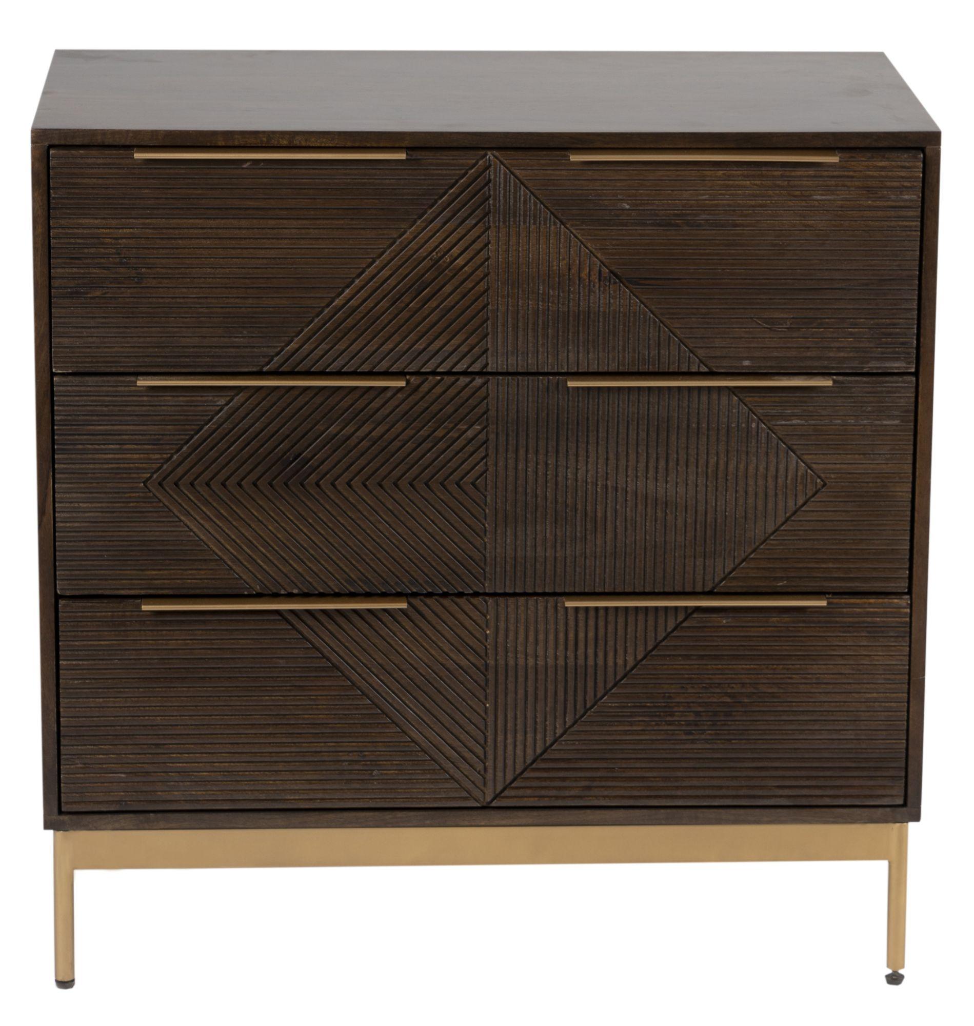 Zaine Chest of Drawers - 3 Drawer - Small - Walnut
