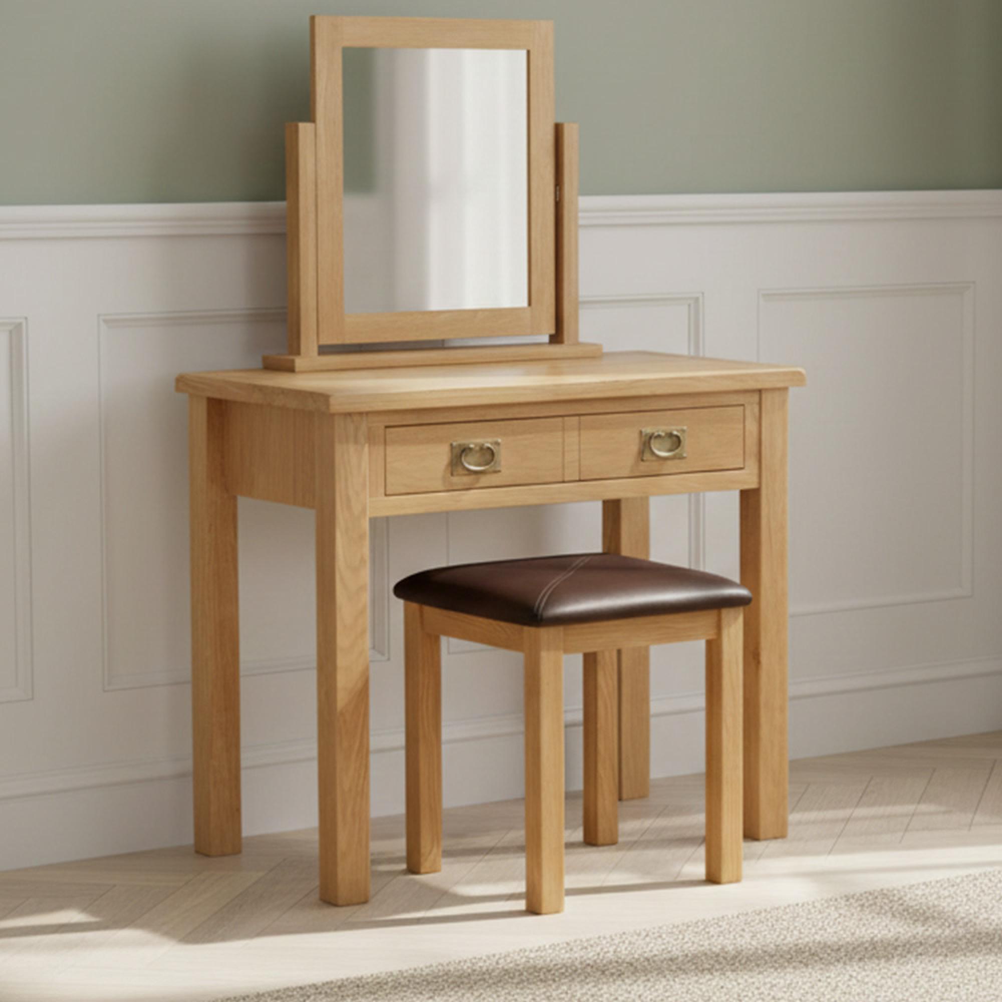 Salisbury Lite Dressing Table Set - 2 Drawer - Oak