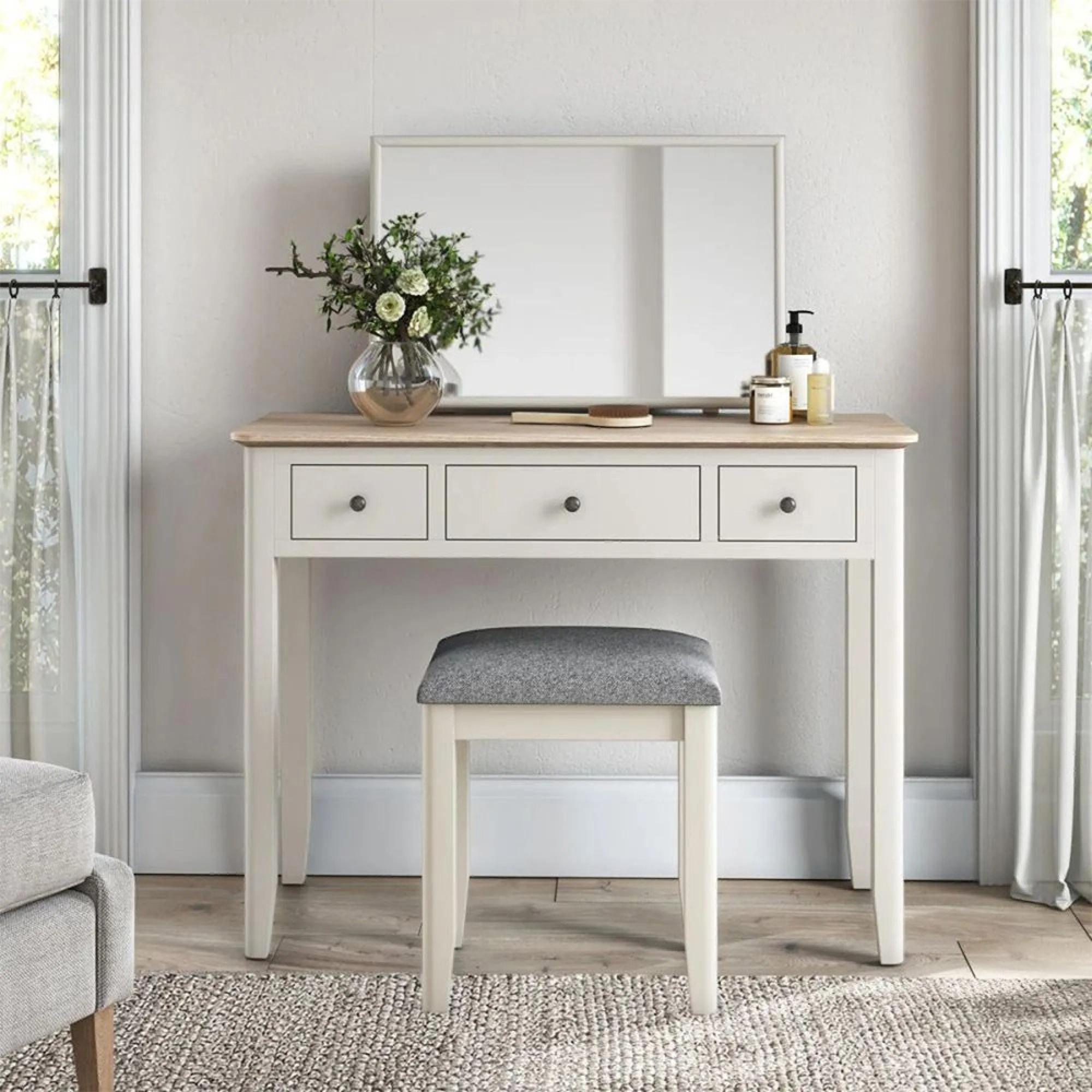 Marlow Dressing Table Set - 3 Drawer - White