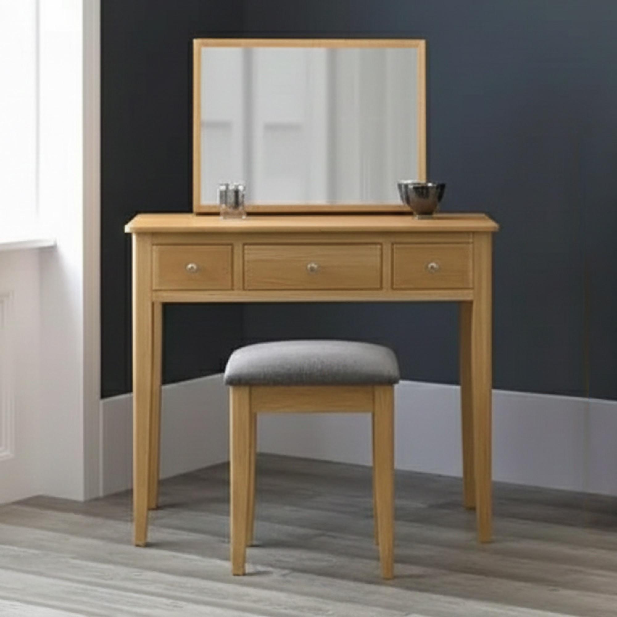 Bath Dressing Table Set - 3 Drawer - Oak