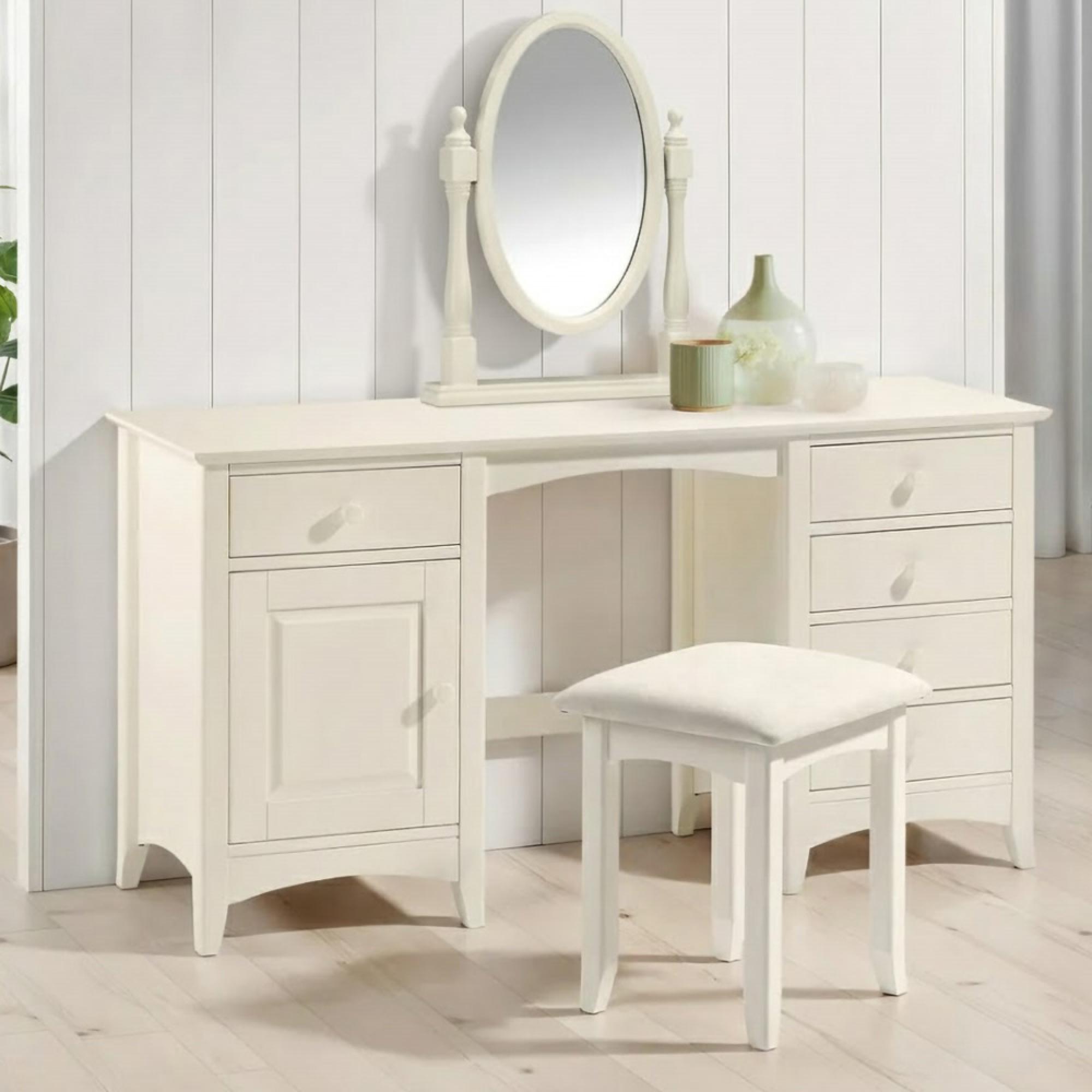 Cameo Double Dressing Table - White