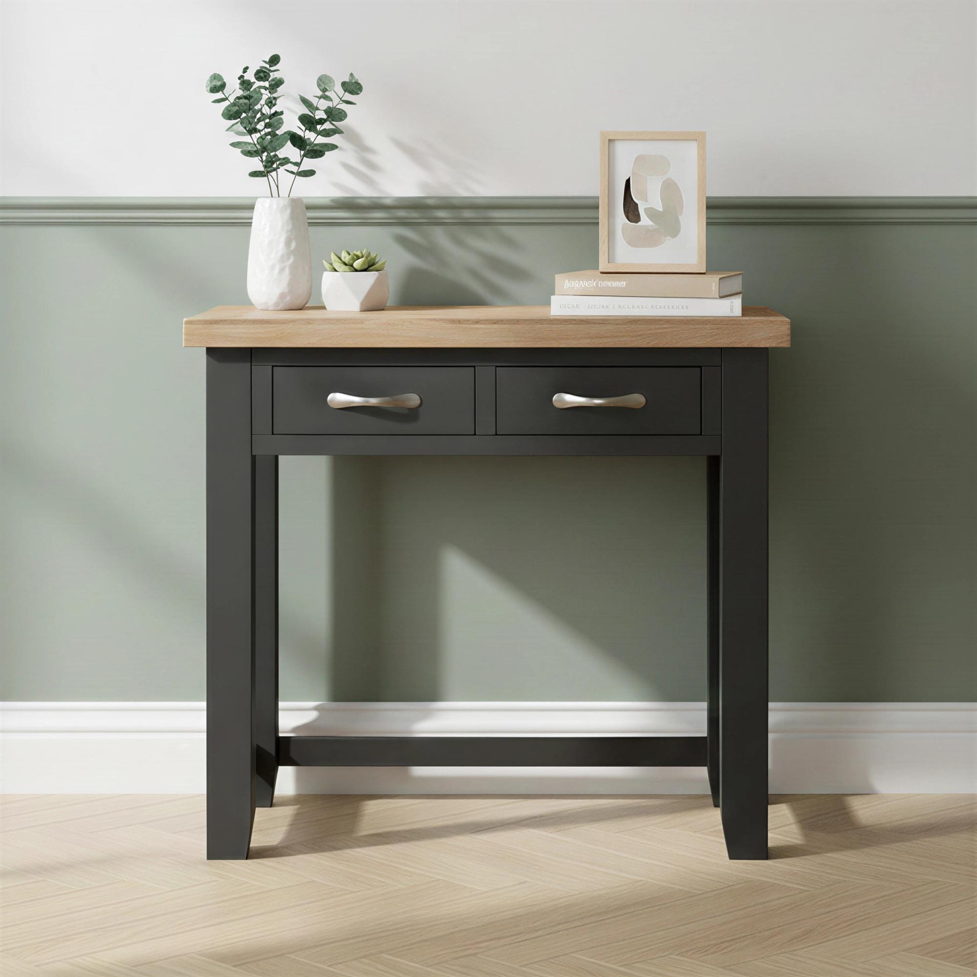 Wilmont Dressing Table - 2 Drawer - Black Painted