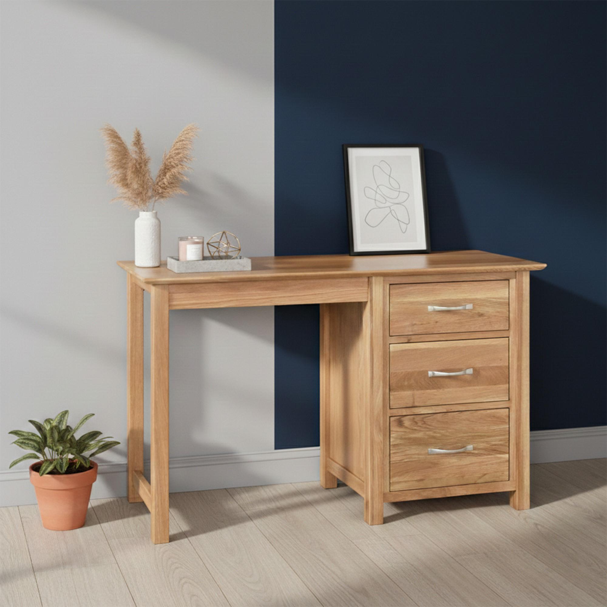 Nimbus Dressing Table - 3 Drawer Single - Oak