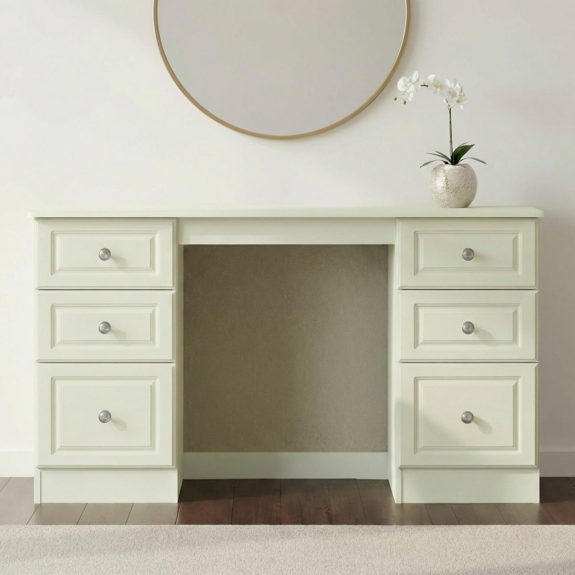 Pembroke Dressing Table - Double - 6 Drawer - Cream
