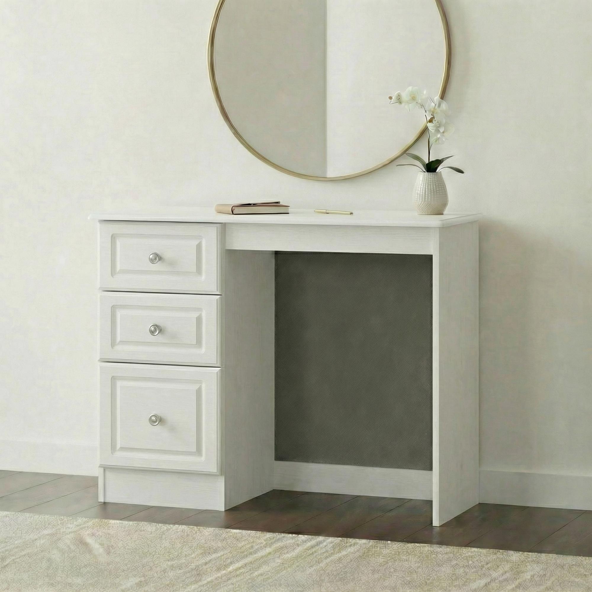 Pembroke Dressing Table - Single - 3 Drawer - White
