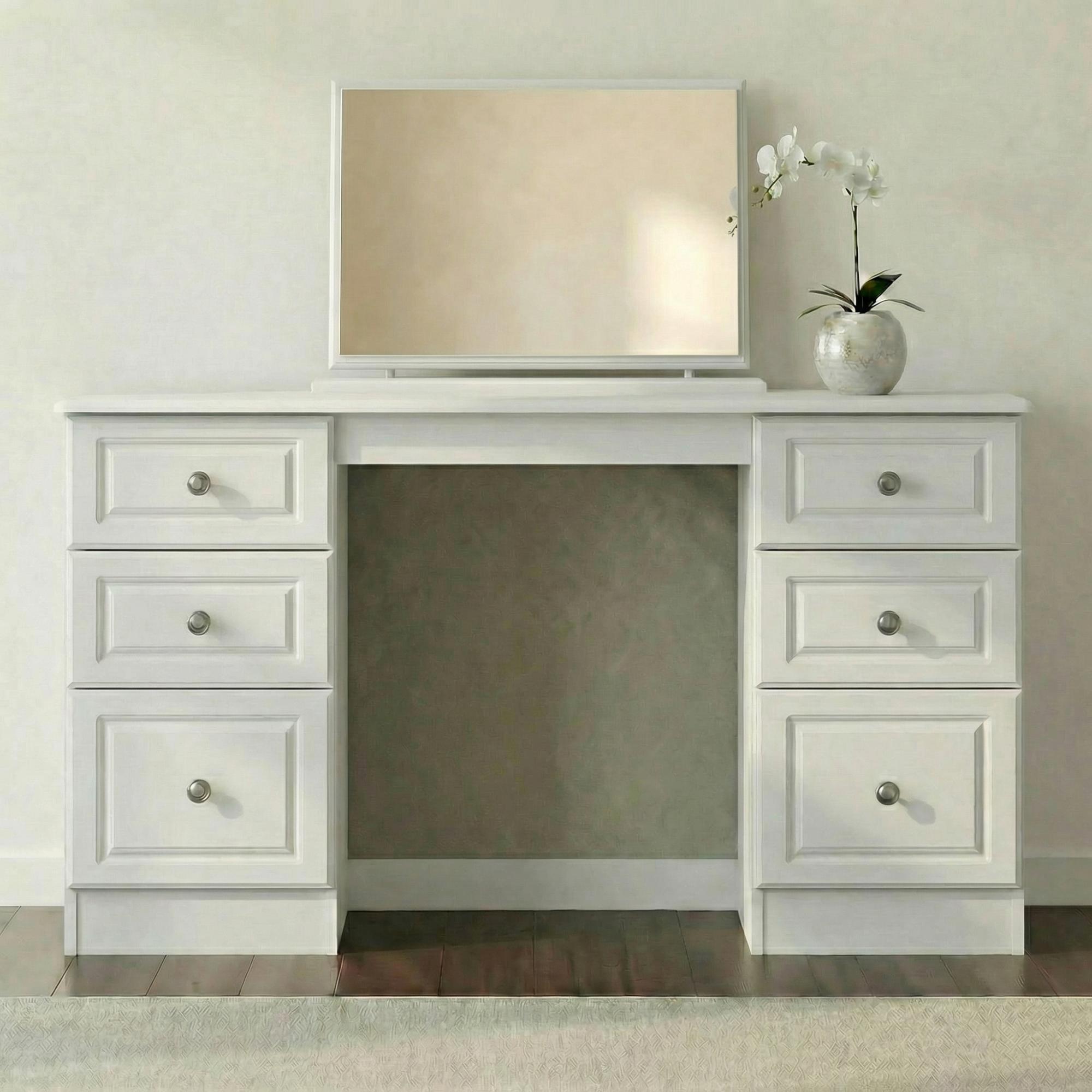 Pembroke Dressing Table - Double - 6 Drawer - White